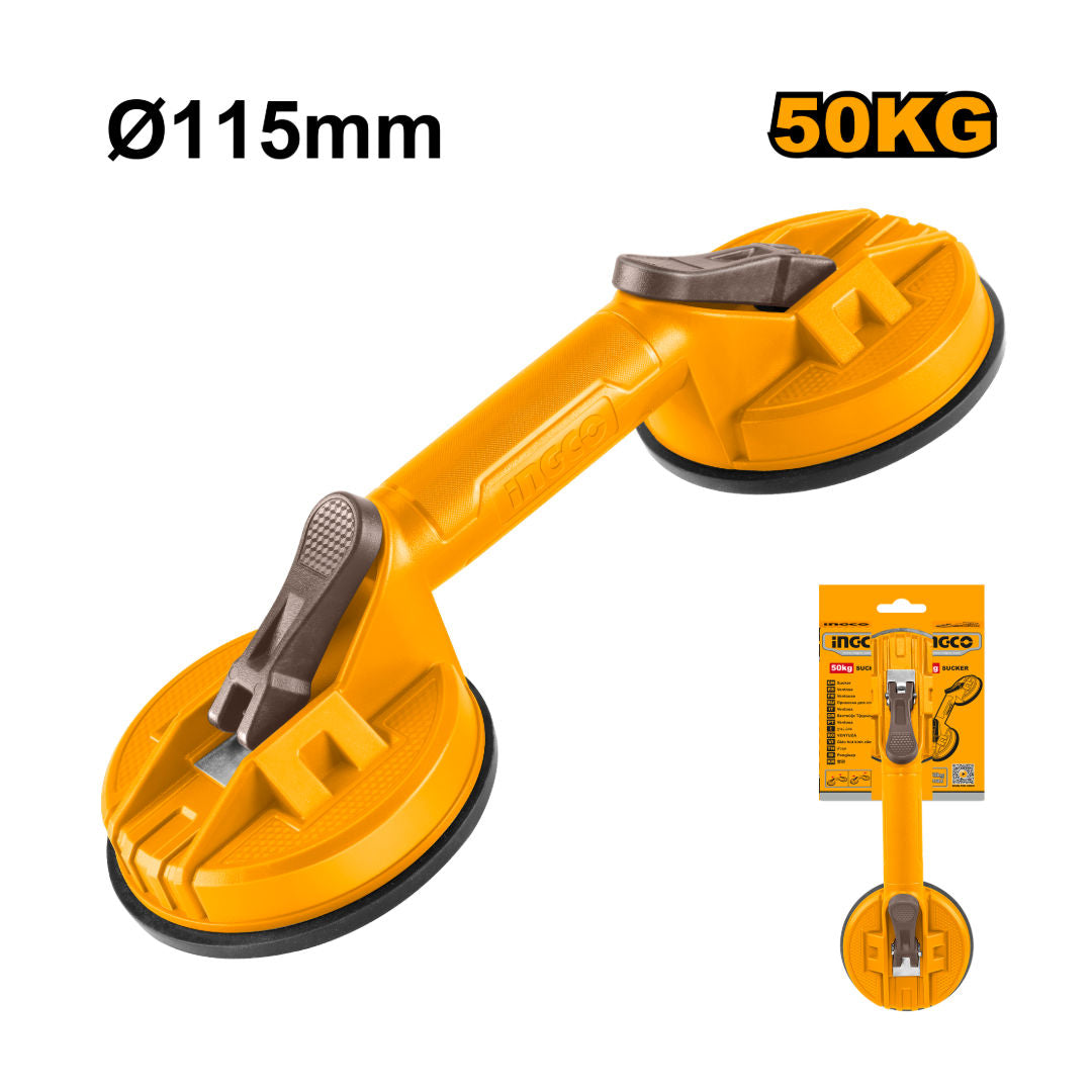 INGCO Double Suction Cup Lifter, 115mm Diameter