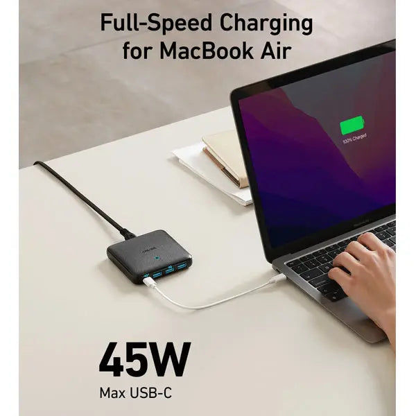 Anker PowerPort Atom III PD 45W + 4 USB Charger, Black
