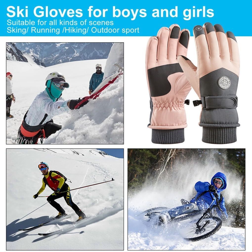Unisex Winter Gloves Windproof Adjustable Snow Ski Warm Gloves for Cold Weather Outdoor