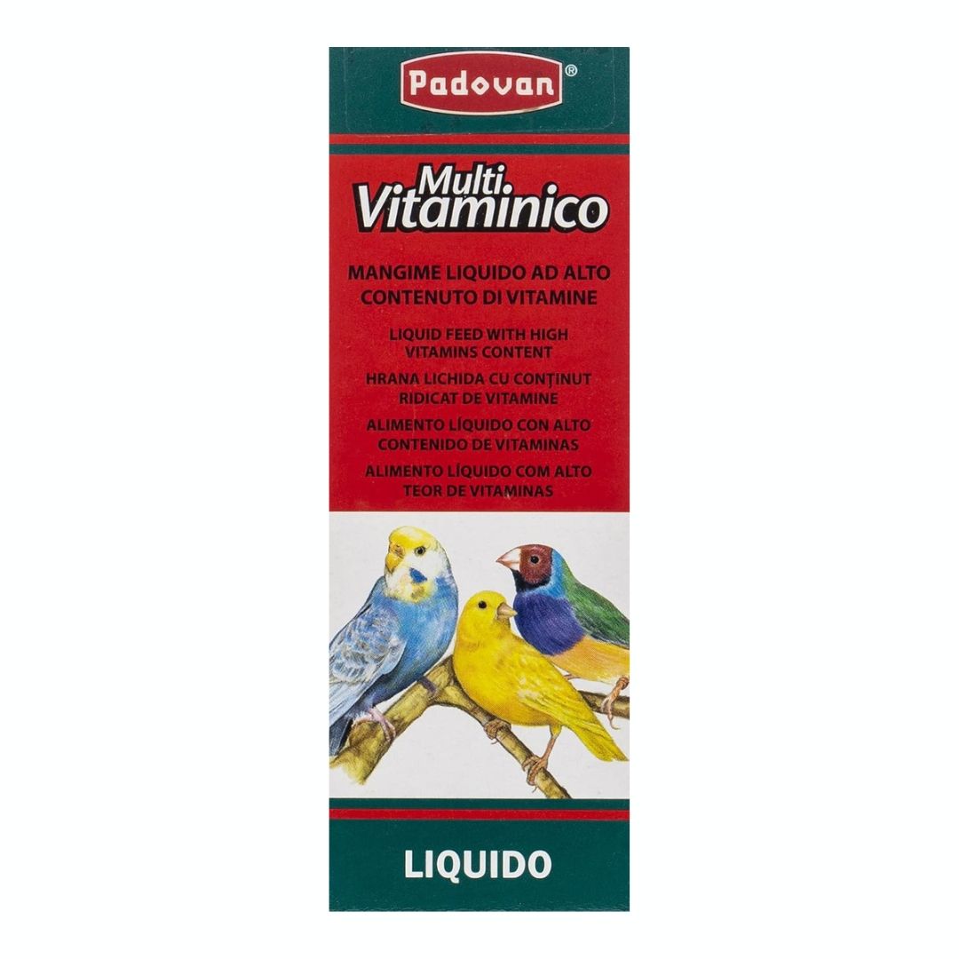 Padovan Multivitaminico, Complementary Feed for Cage and Aviary Birds, 30ml