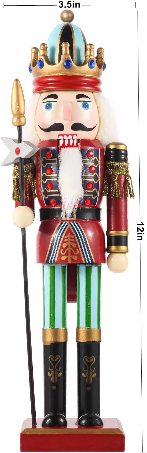 4pcs Traditional Painted Wooden Nutcracker Soldier Christmas Decorations Gift