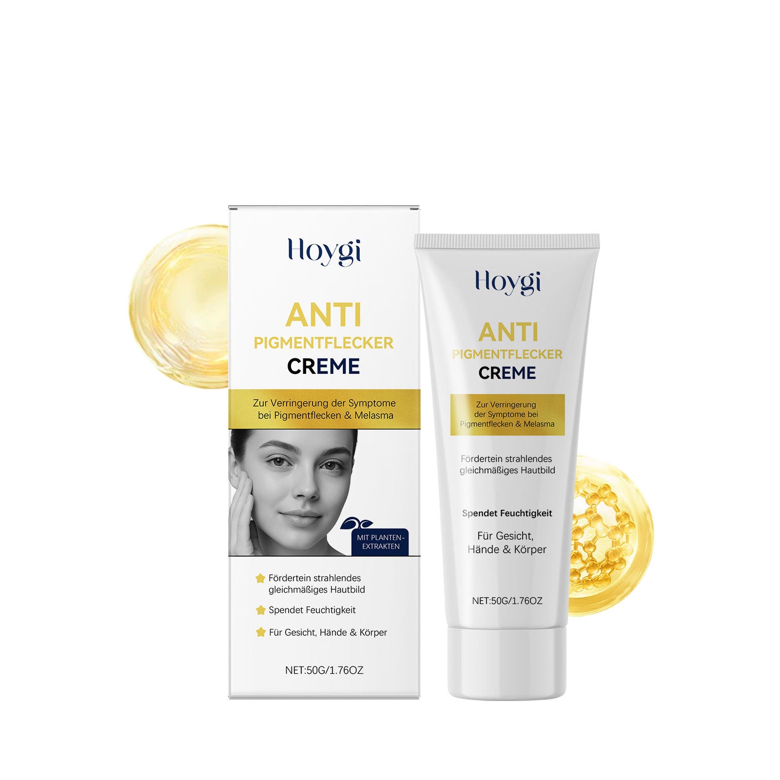 Brightening Moisturizing Cream for Facial Care, Hydrating, Anti-Aging, Skin Elasticity ,50g