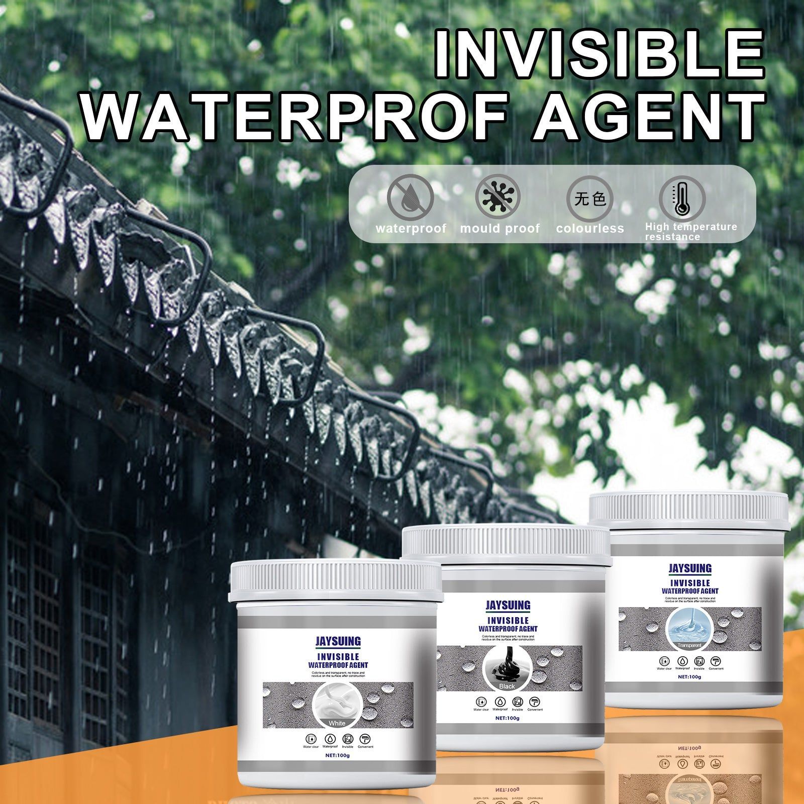 Transparent Waterproof Glue 100g, Leak-Proof, Mold-Resistant, Easy DIY for Kitchen Bathroom ,1set