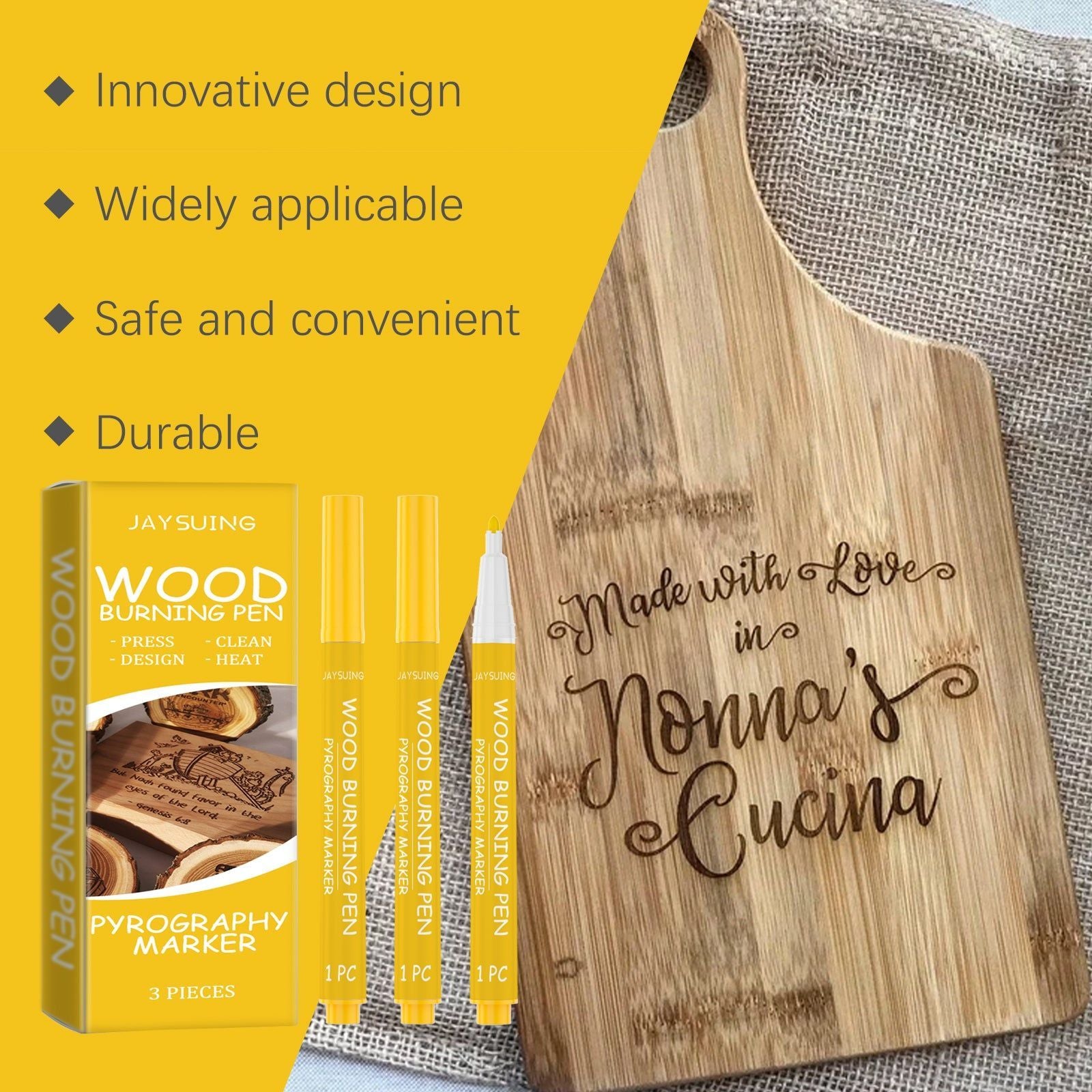 Create Stunning Wood Art with Burn the Pyrograph Pen, Easy Portable Design ,3 pieces