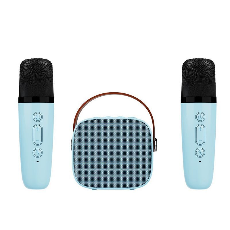 Portable Karaoke Machine Bluetooth Speaker With 2 Wireless Mic For Kids Adults