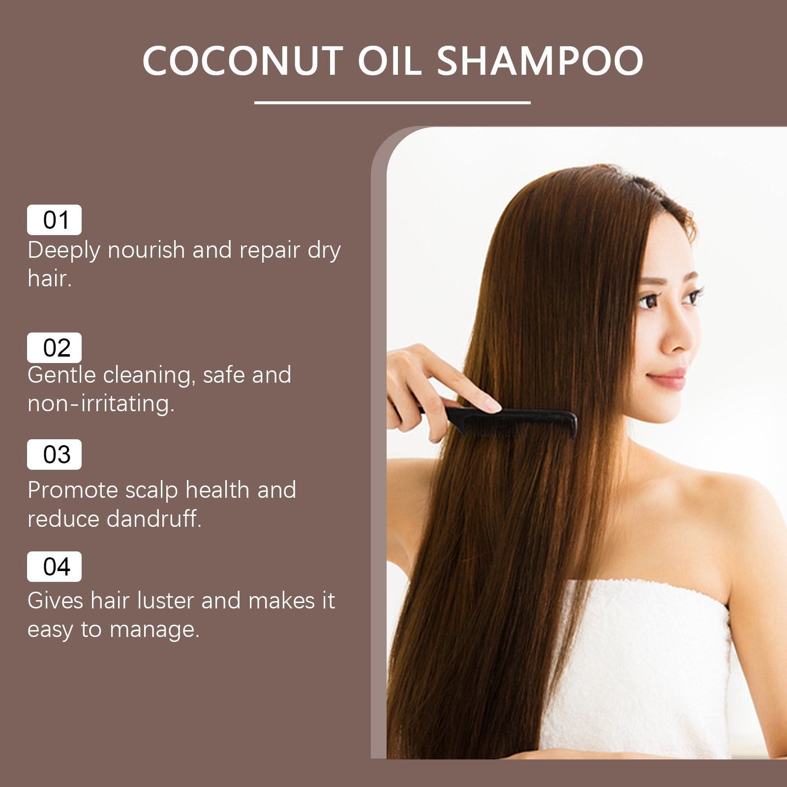 Coconut Oil Shampoo for Hair Care, Scalp Relief, Nourishing, Gentle, All Hair Types ,100ml