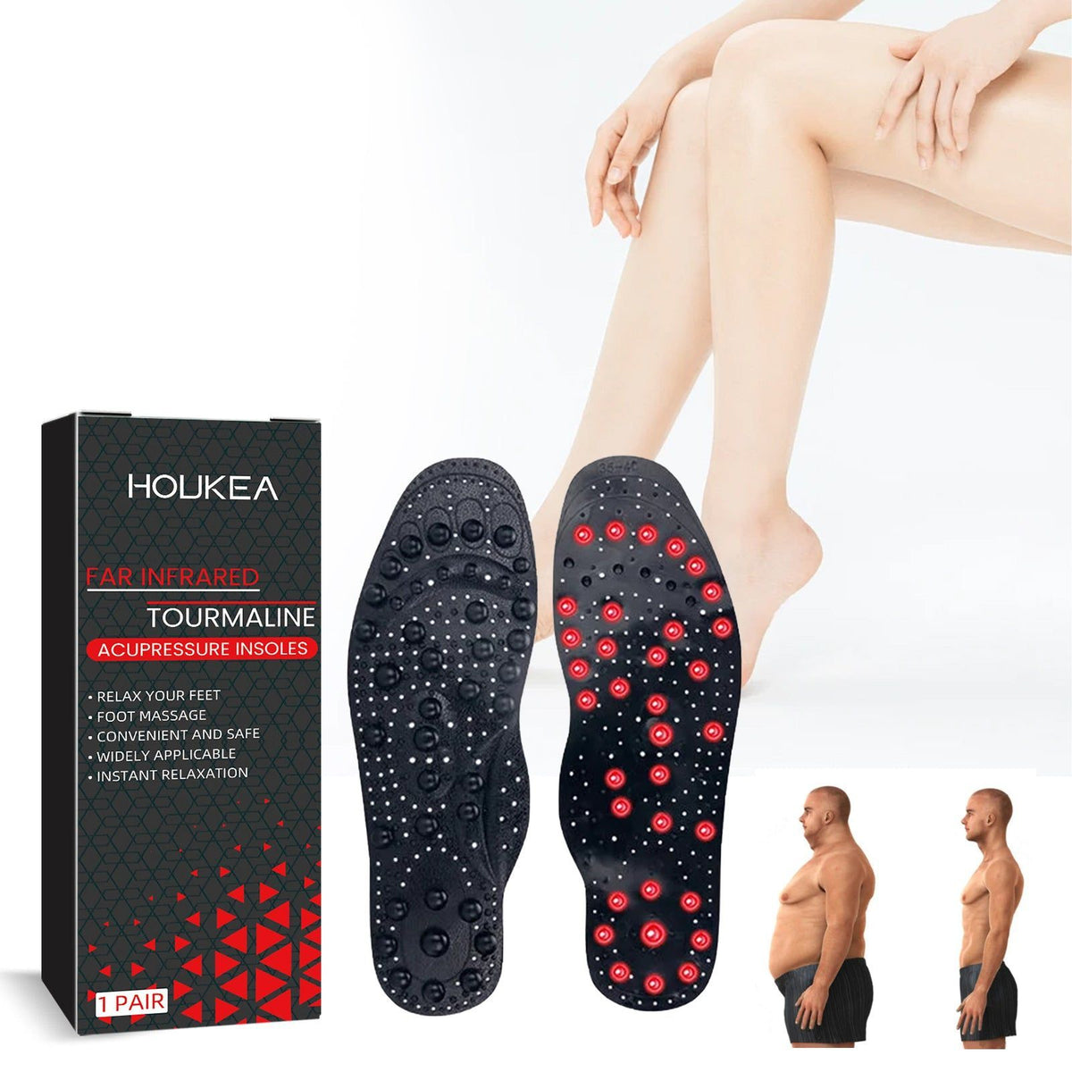 Revitalize Your Body Care with Infrared Tourmaline Acupressure Insoles for Pain Relief ,1pair