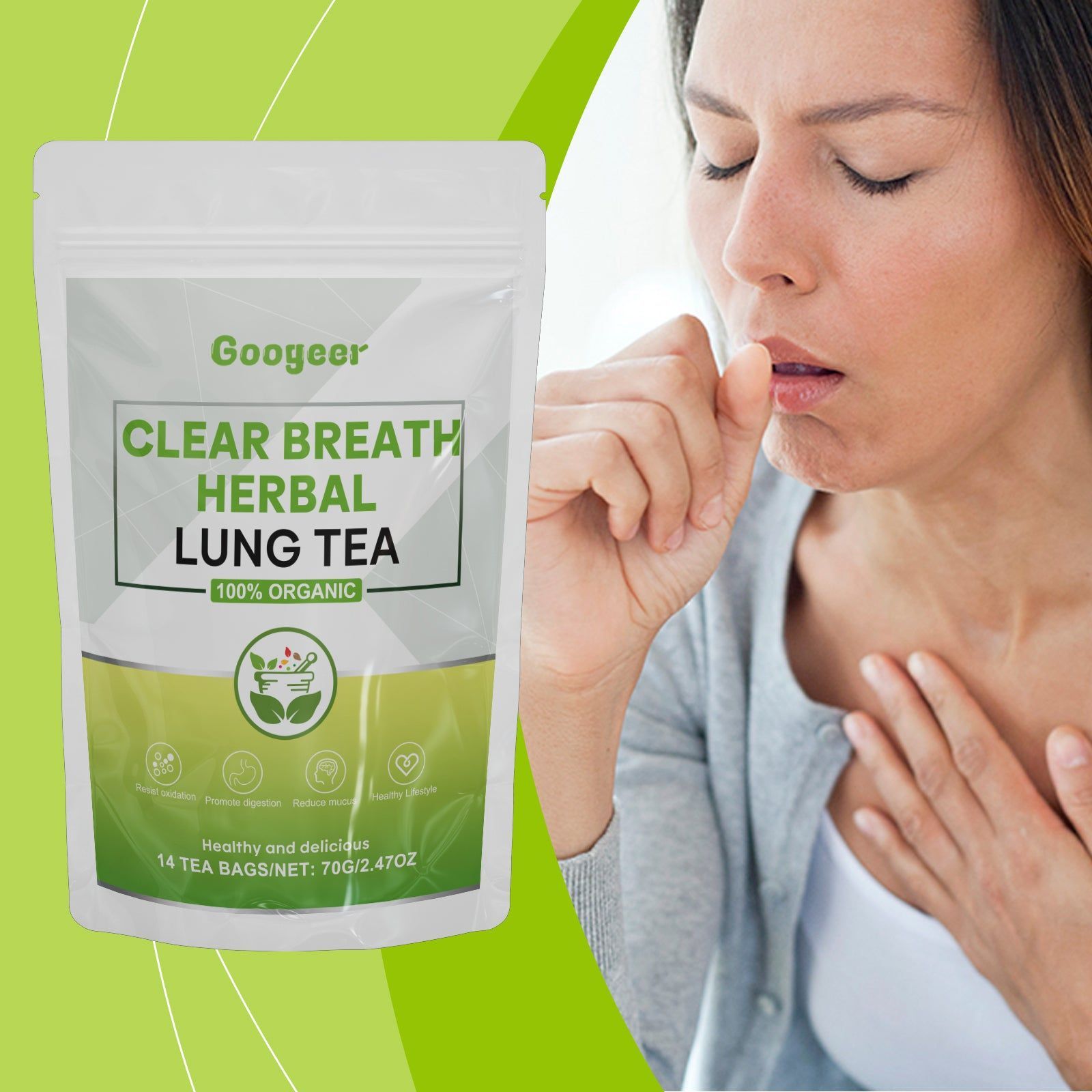 Breath Herbal Lung Tea, Natural Body Care, Fresh Breath, Relaxing Tea ,70g