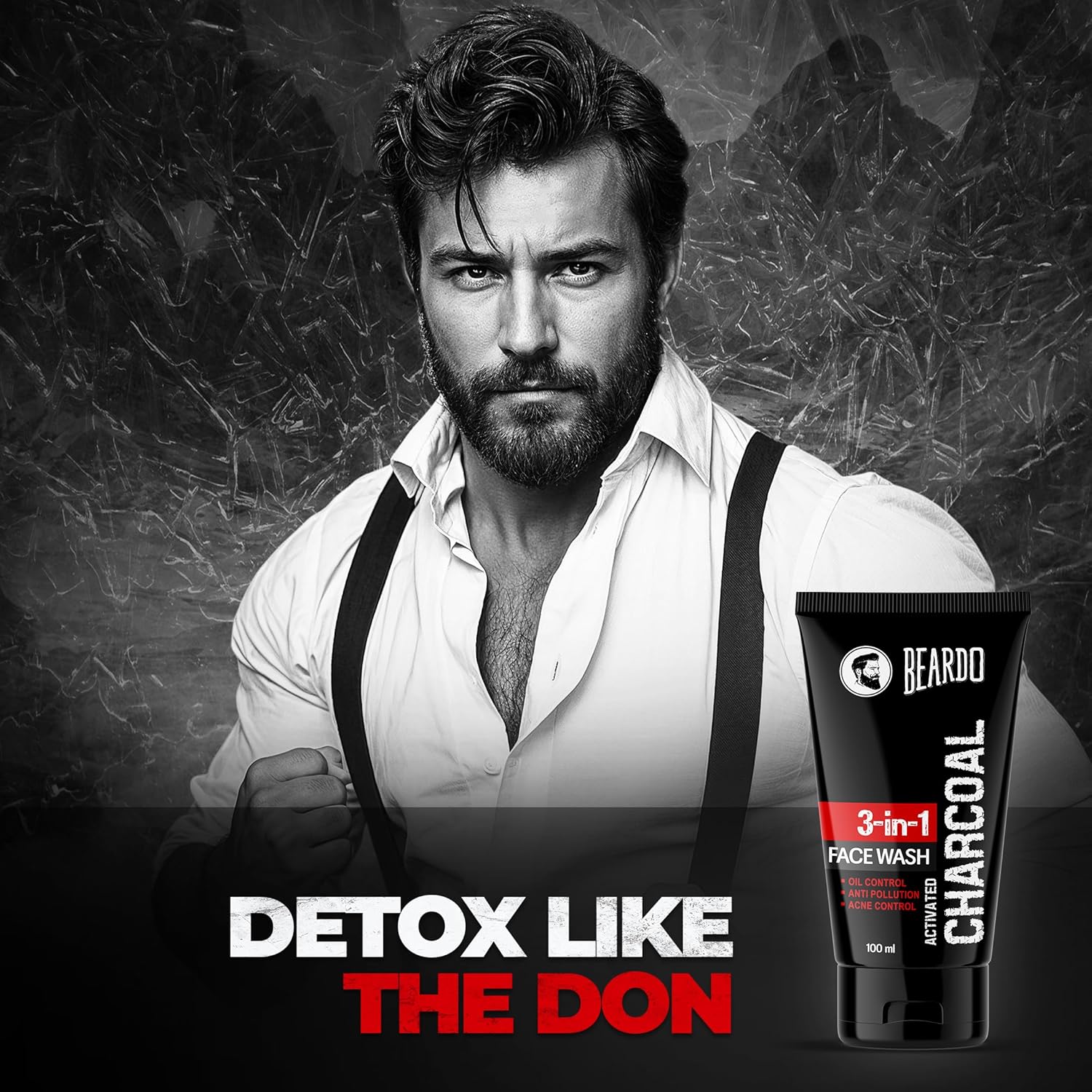 غسول الوجه بالفحم النشط من Beardo 50 ديا 100 مل