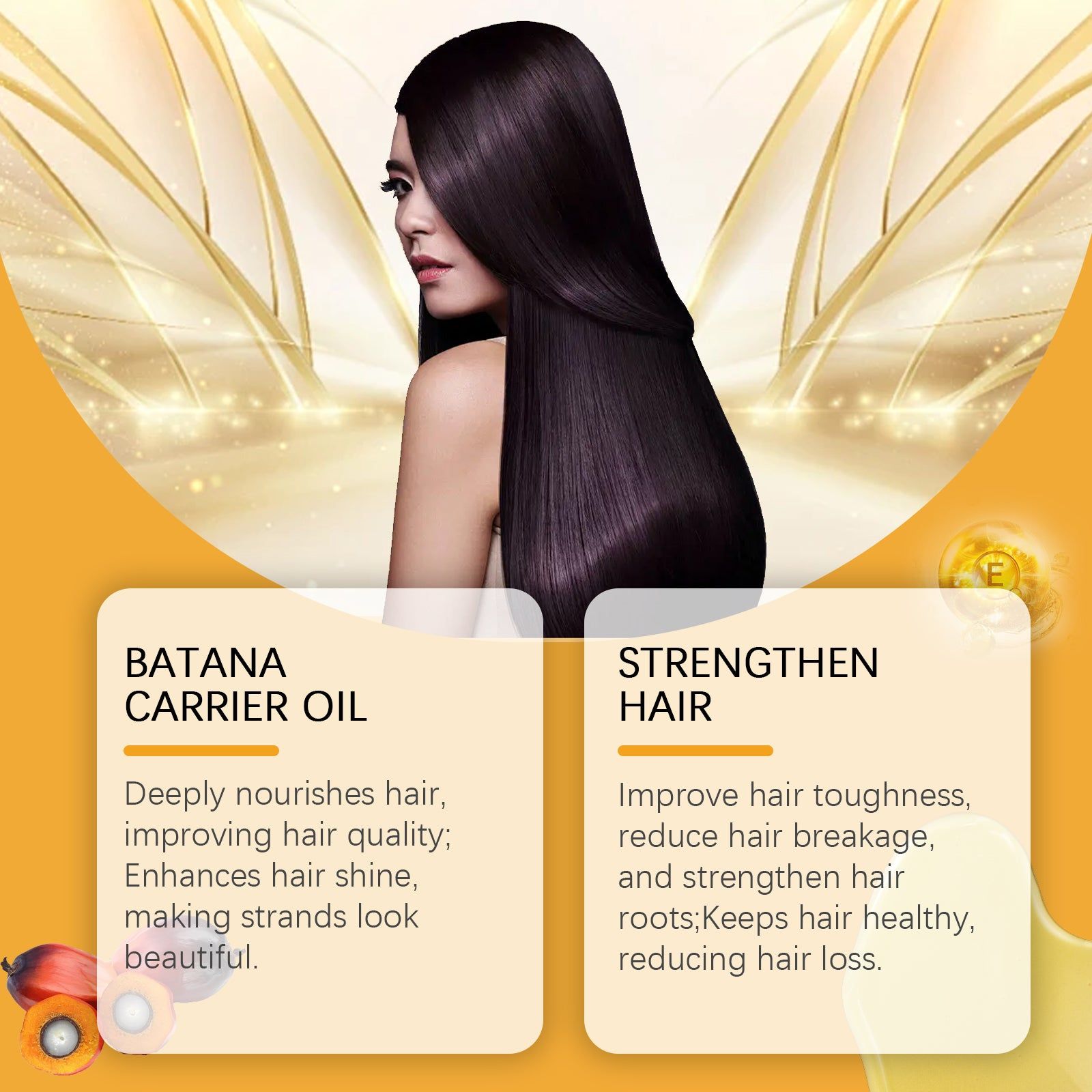 Batana Hair Care Essential Oil, Nourishing, Hydrating, Repairing, Volumizing, Natural Hair Treatment ,30ml