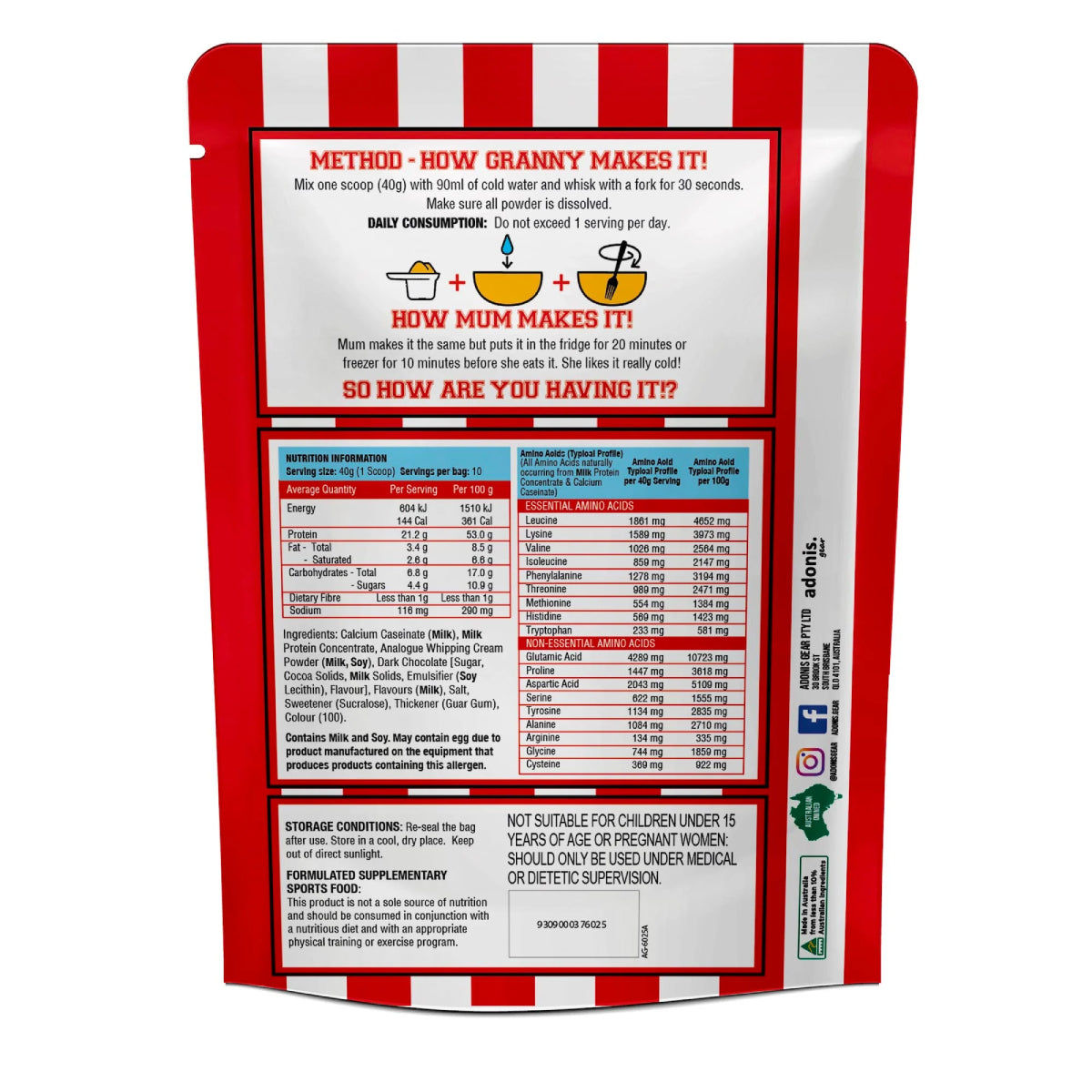 ADONIS C D BANANA CHOC CHIP .400 GM