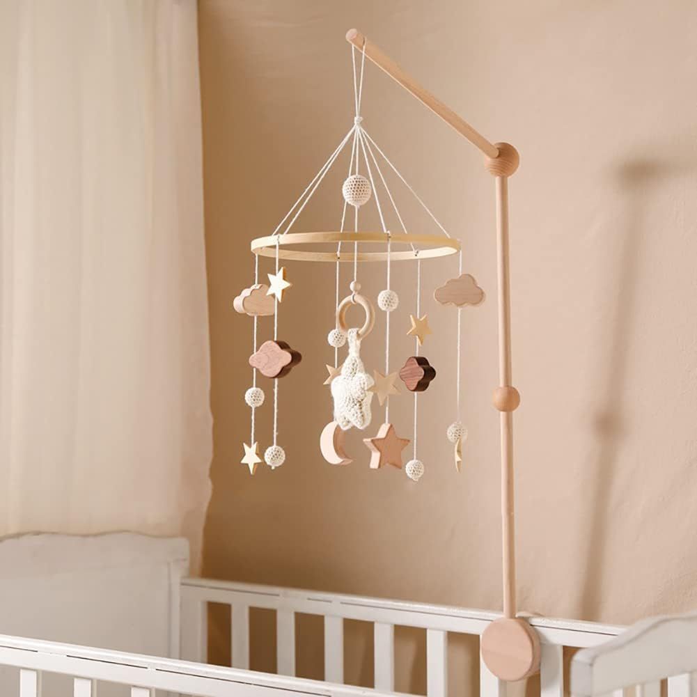 Baby Mobile Wooden Baby Crib Mobile Toy Baby Room Hanging Bed Boho Crib Mobile