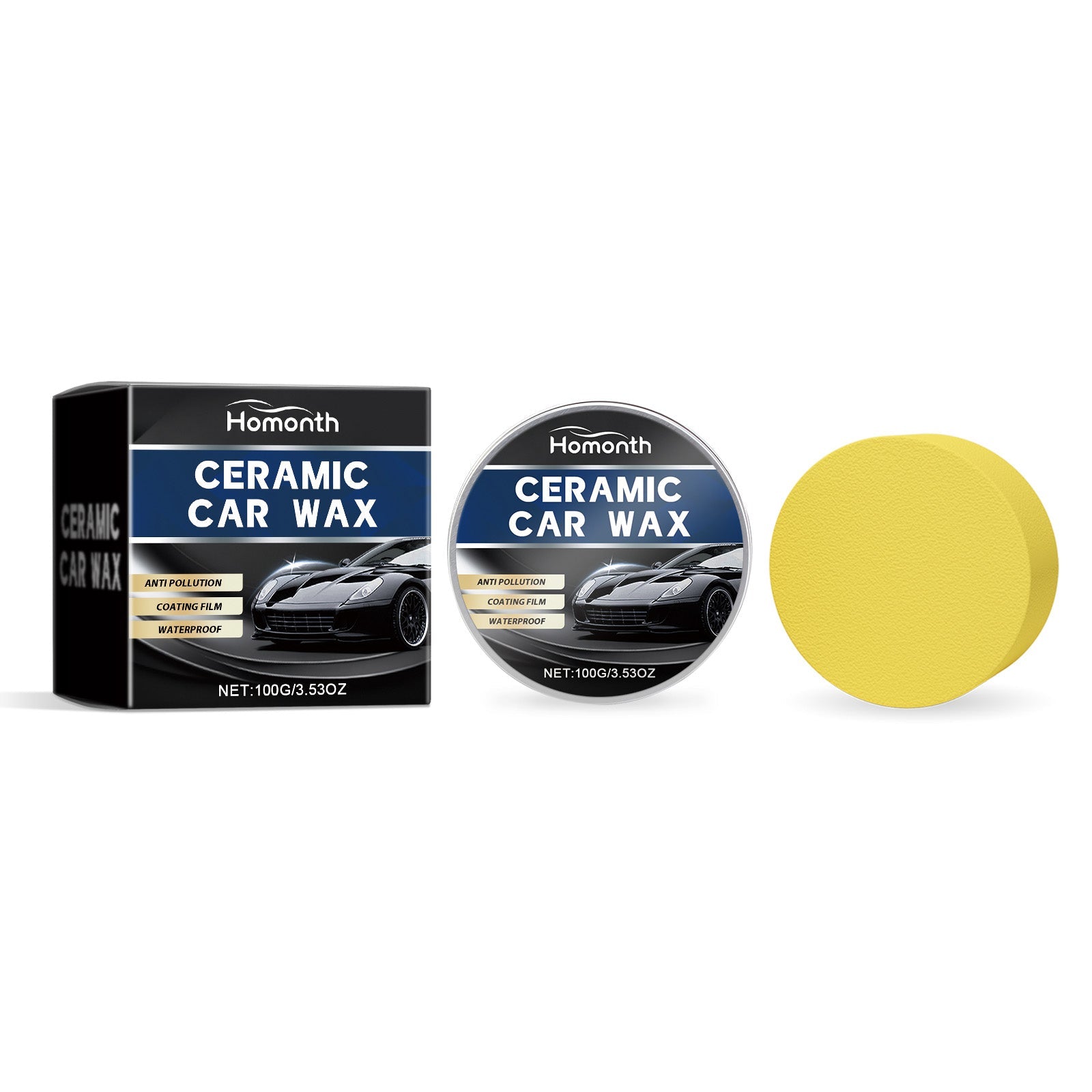Automotive Scratch Repair Wax, Car Paint Touch Up, Stain & Scratch Remover, Easy Polishing, Car Restoration ,100g+ sponge