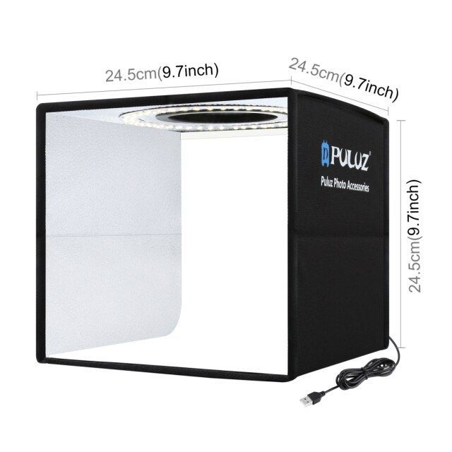 Mini Foldable LED Light Ring, Soft Photo Box, Studio Scenarios, Photo Session, T