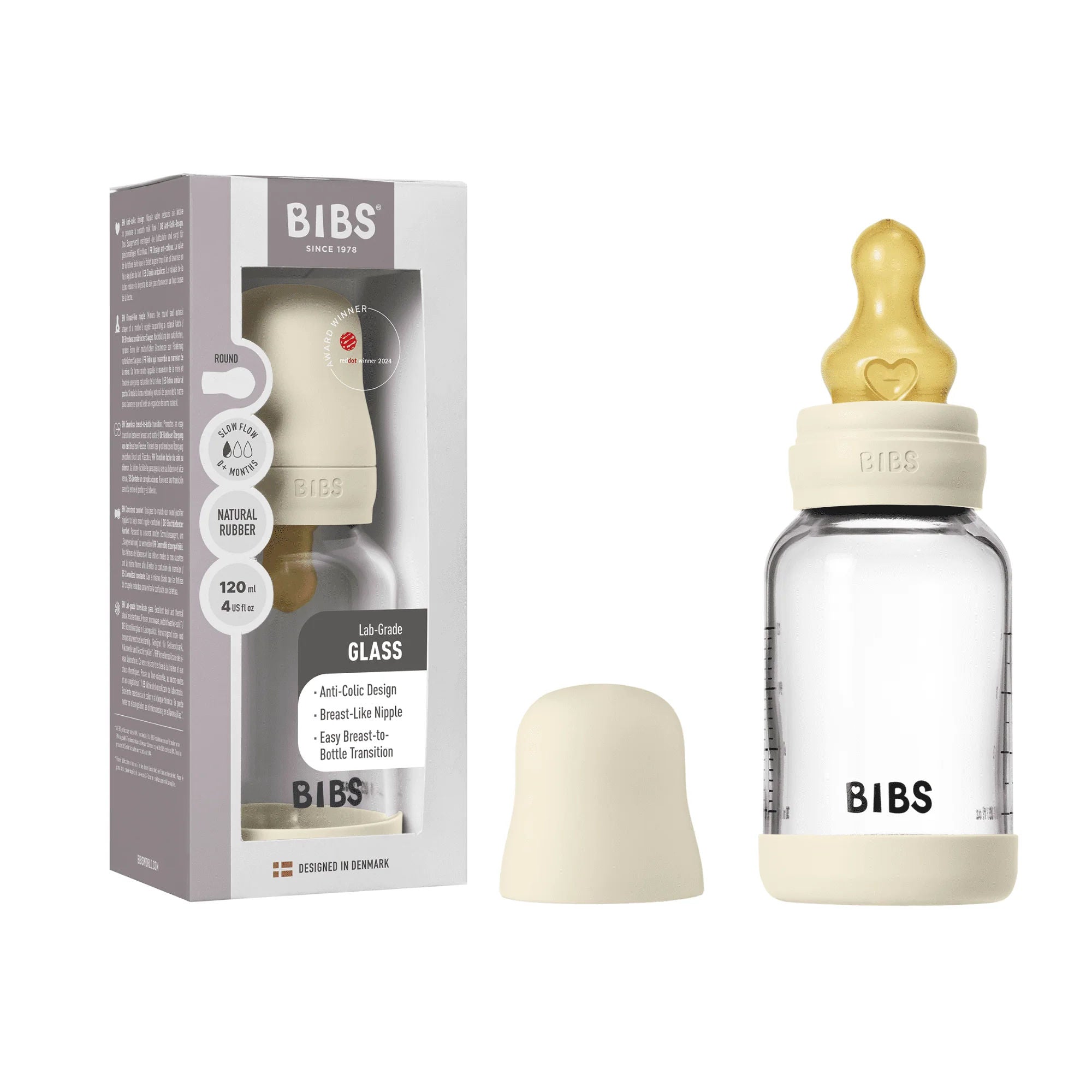 Bibs – Heat Resistant Designed With Anti-Colic Function Baby Glass Bottle Complete Set – 120ml