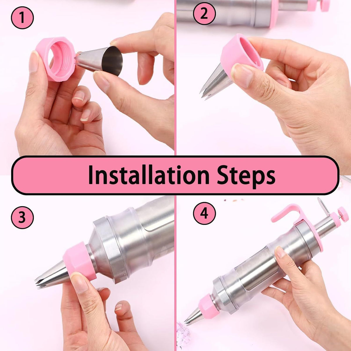 Dessert Decorating Syringe Set Stainless Steel Cake Decorating Tools Icing Piping Kit