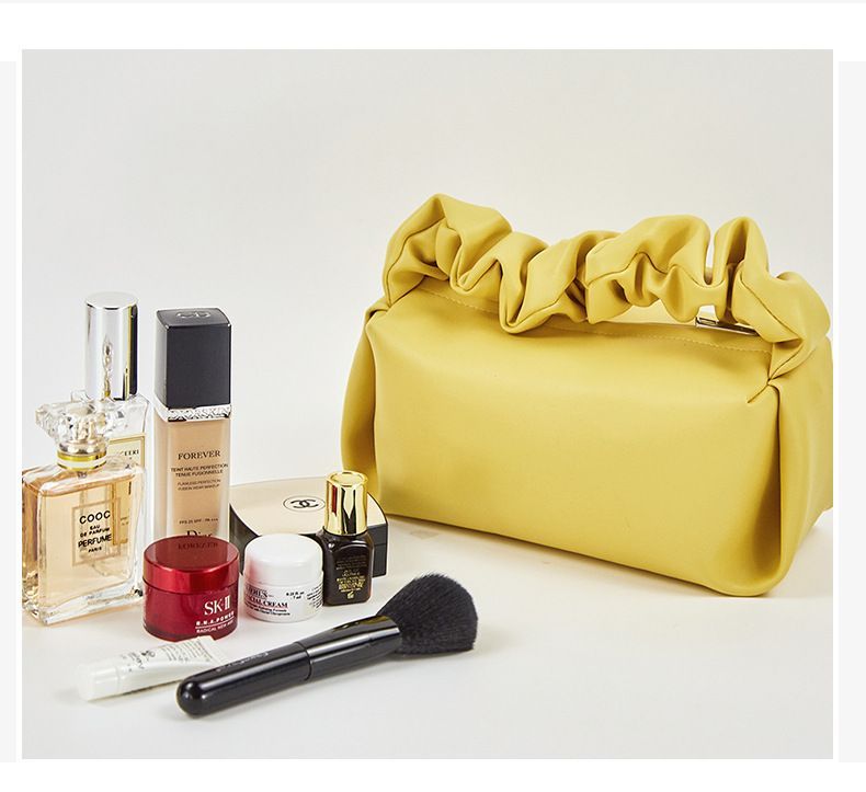 Cosmetic Bag Large Capacity Cosmetic Storage Bag Pleated Portable Decorative Bag