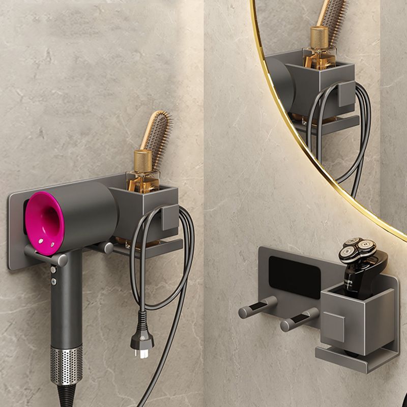 Bathroom Hair Dryer Rack Adhesive Wall Mount Hair Dryer Holder Comb Organizer