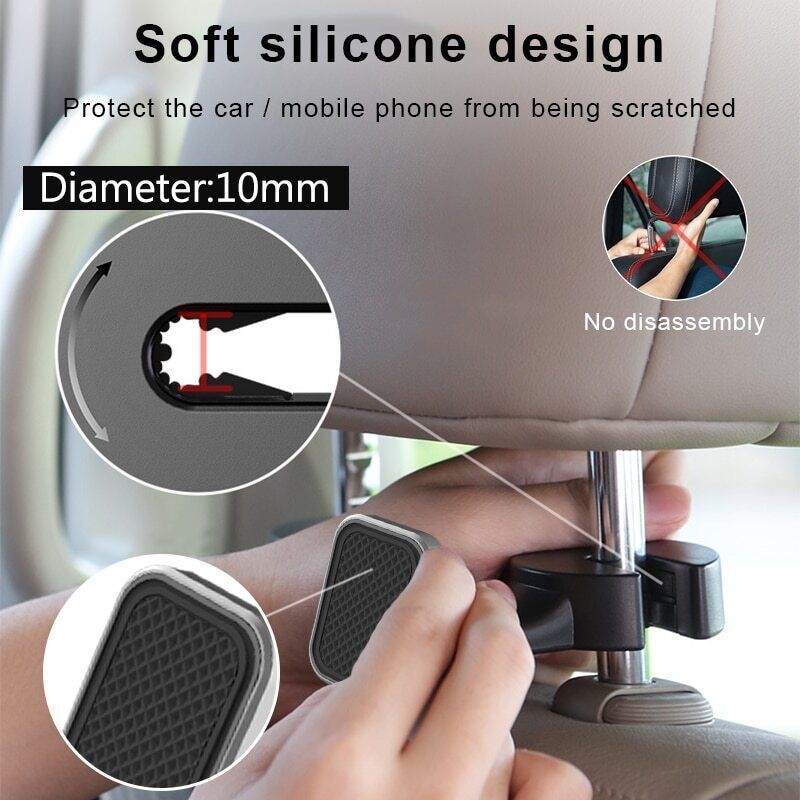 Magnetic Phone Holder Rotatable Universal Phone Mount For Car Headrest