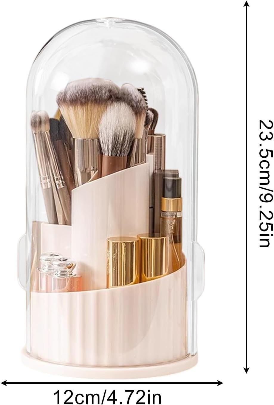 Make Up Brush Holder Organizer Lipstick Storage Box 360 Degree Rotation Dustproof Containers