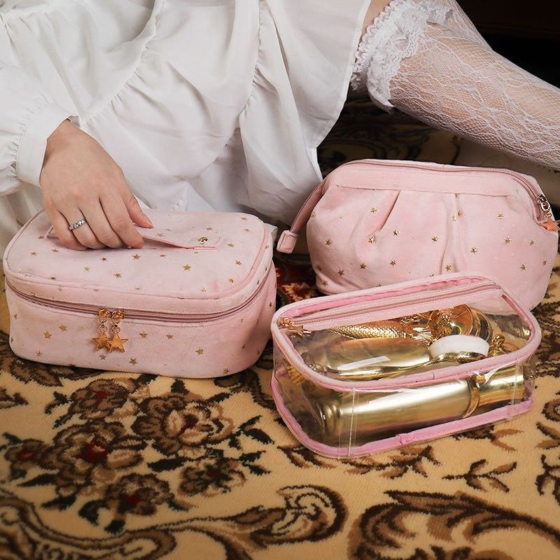 Velvet Makeup Bag Set