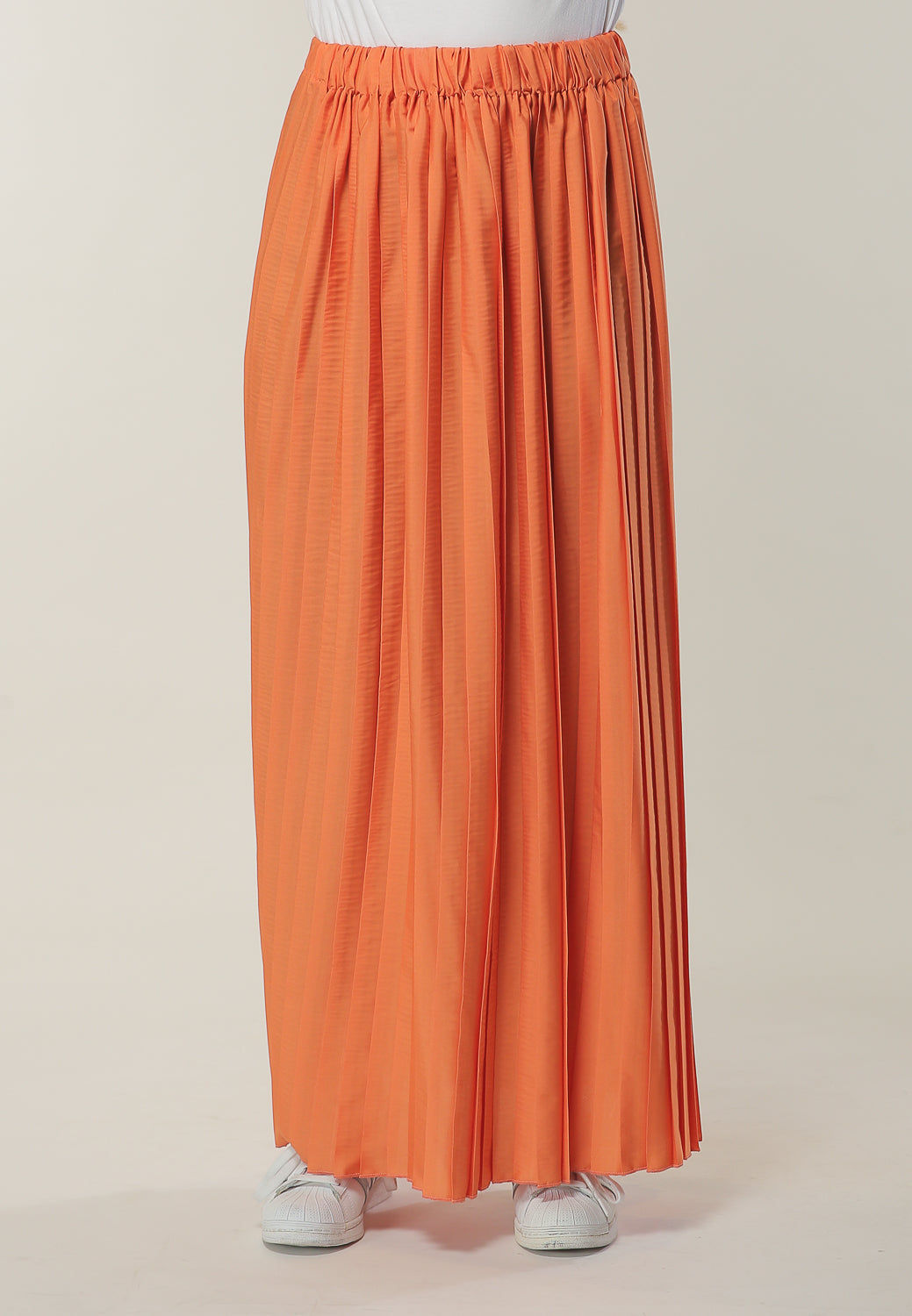 MOiSTREET Orange Pleated Skirt