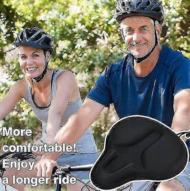 Comfortable Exercise Bike Seat Cover Large Wide Soft Padded Bike Saddle Cushion Fitting For Bicycles