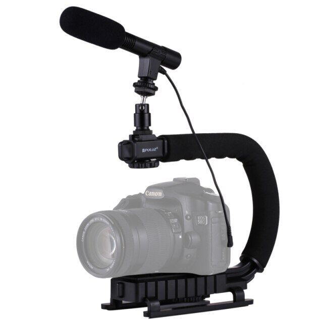 Hung U / C Portable Shape Handheld DV Stabilizer Support + Microphone Kit Shotgu
