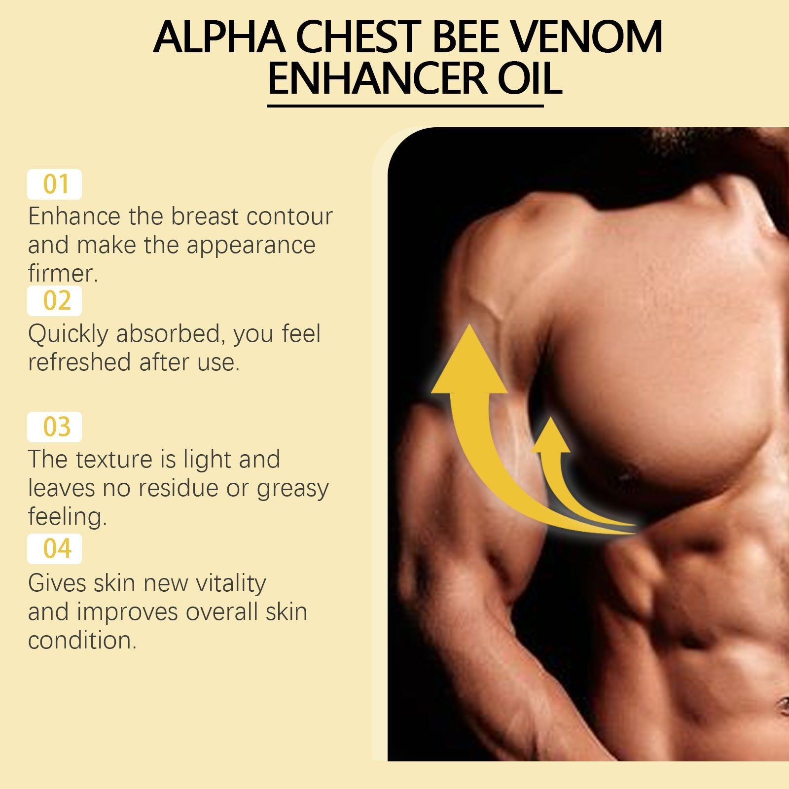 Men's Breast Shaping Oil, Firming Contour Enhancer, Natural Skin Lift, Quick Absorption ,15ml
