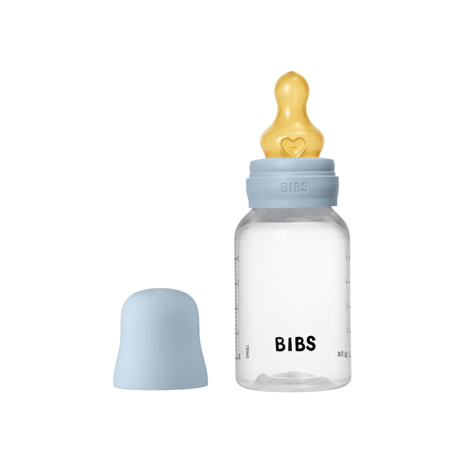 BIBS Baby Bottle with Round Latex Nipple – 150 ml Slow Flow | Baby Blue