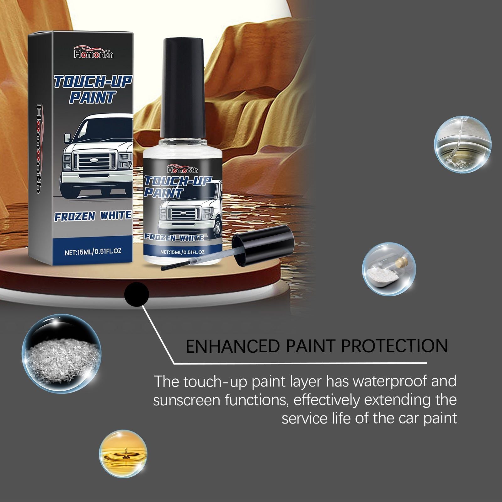 Car Paint Repair Kit, Scratch Fix, Pearl White Touch-Up, Easy DIY, Long-Lasting Car Paint Repair ,15ml