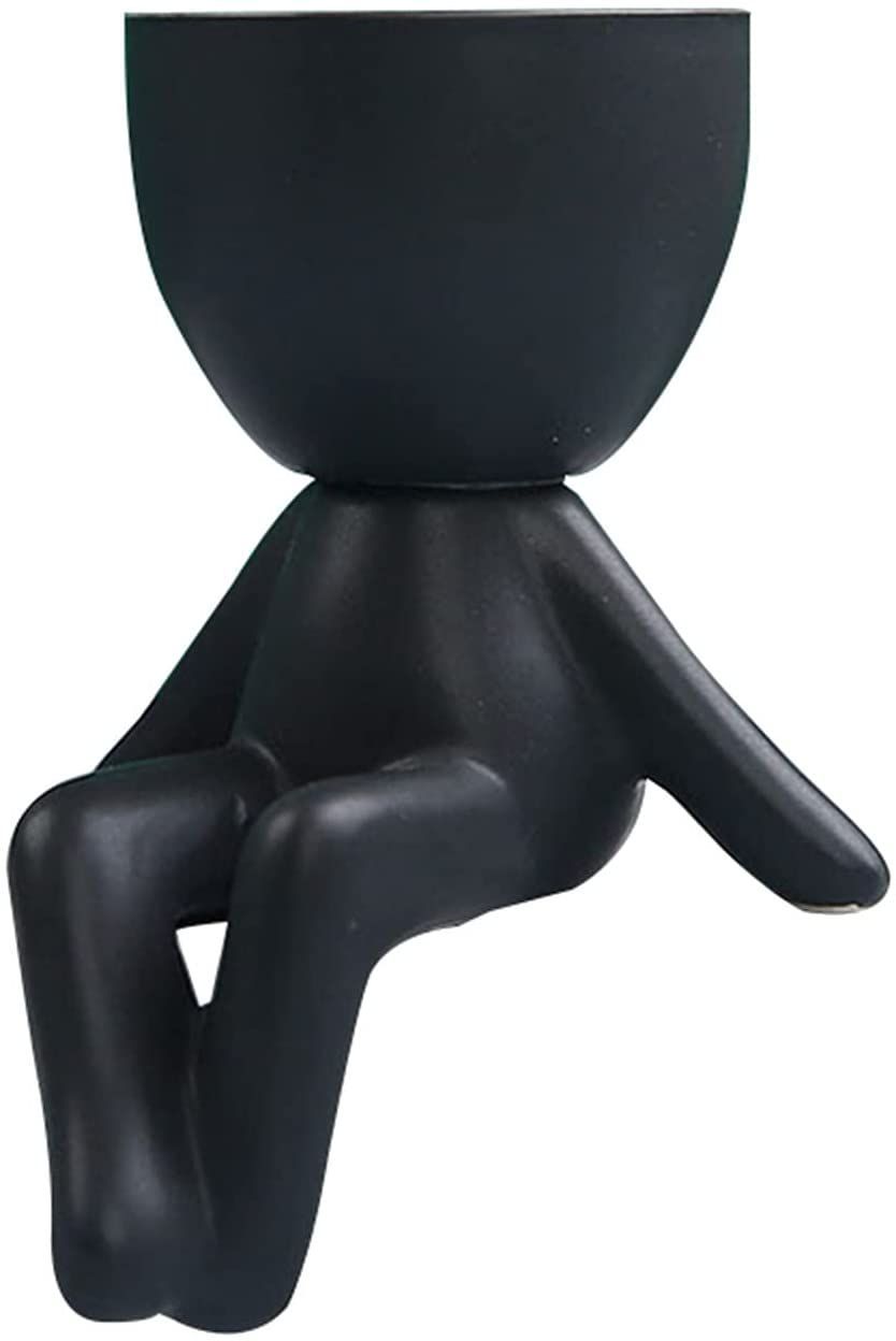 Mini-family Flowerpot Human Being Shape Ceramic Desktop Planter Container For Succulents