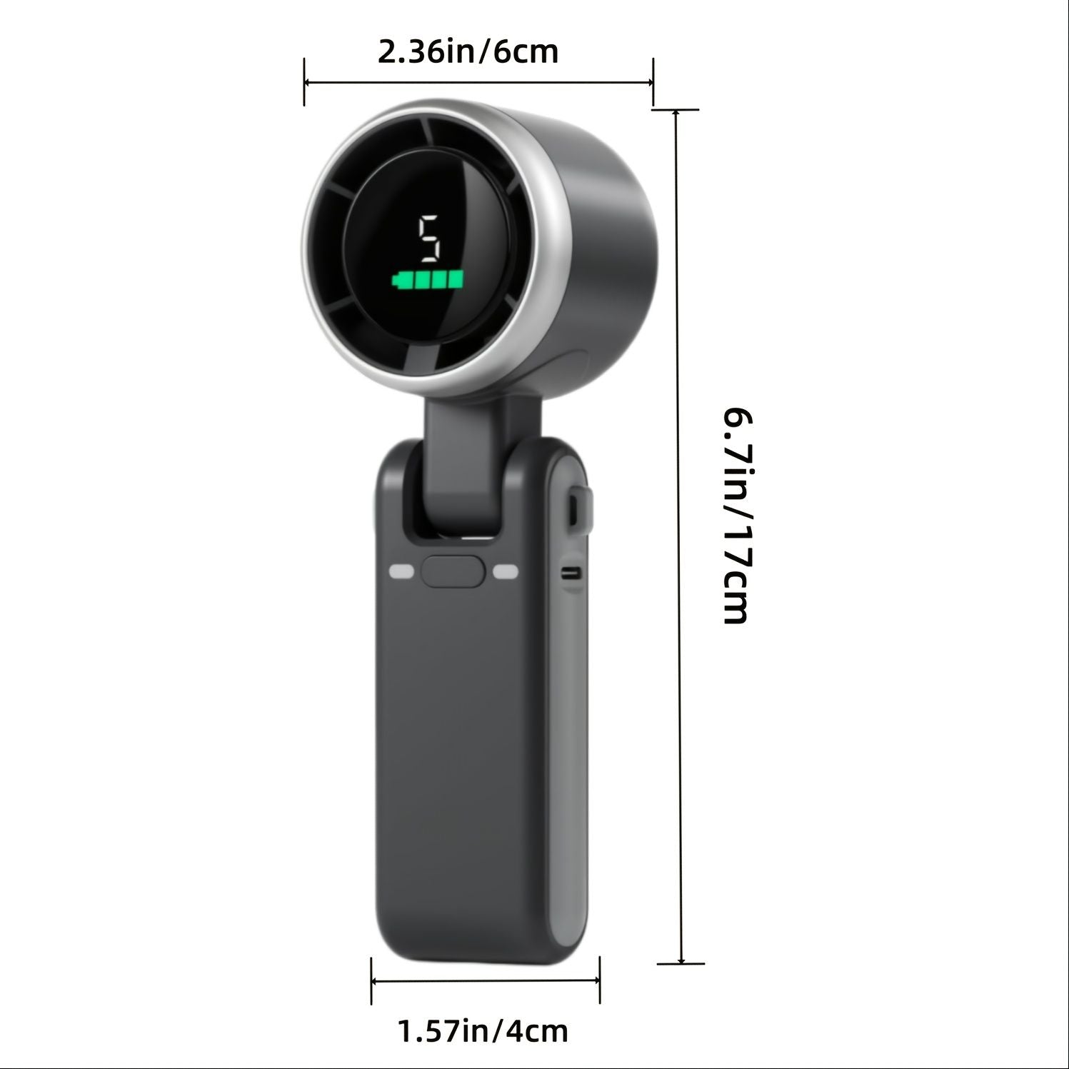 Portable Handheld Fan USB Rechargeable 5 Speed 3600mAh Foldable Fan for Office Desk