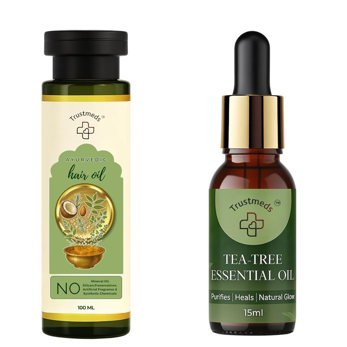 Trustmeds Rosemary Hair Oil & Tea Tree Essential Oil Combo
