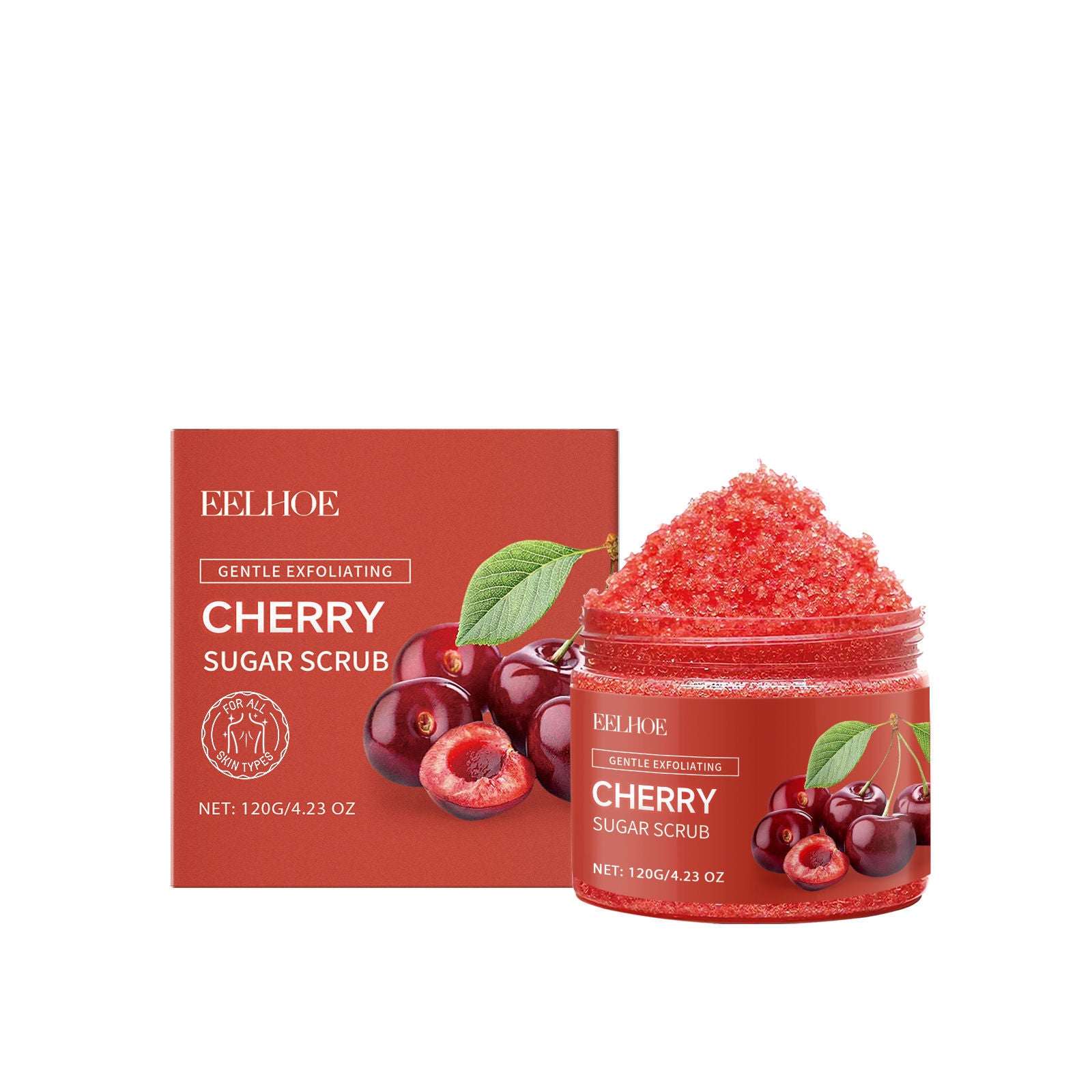 Cherry Sugar Body Scrub, Gentle Exfoliating, Hydrating, Natural Body Care ,120g