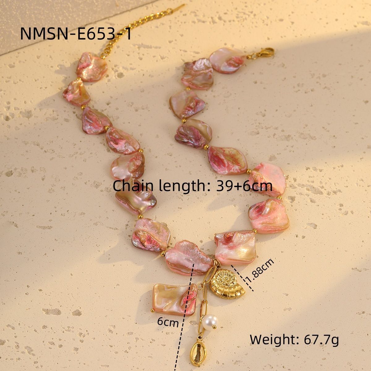 Women Beaded Shell Necklace Beach Style Necklace Accessories