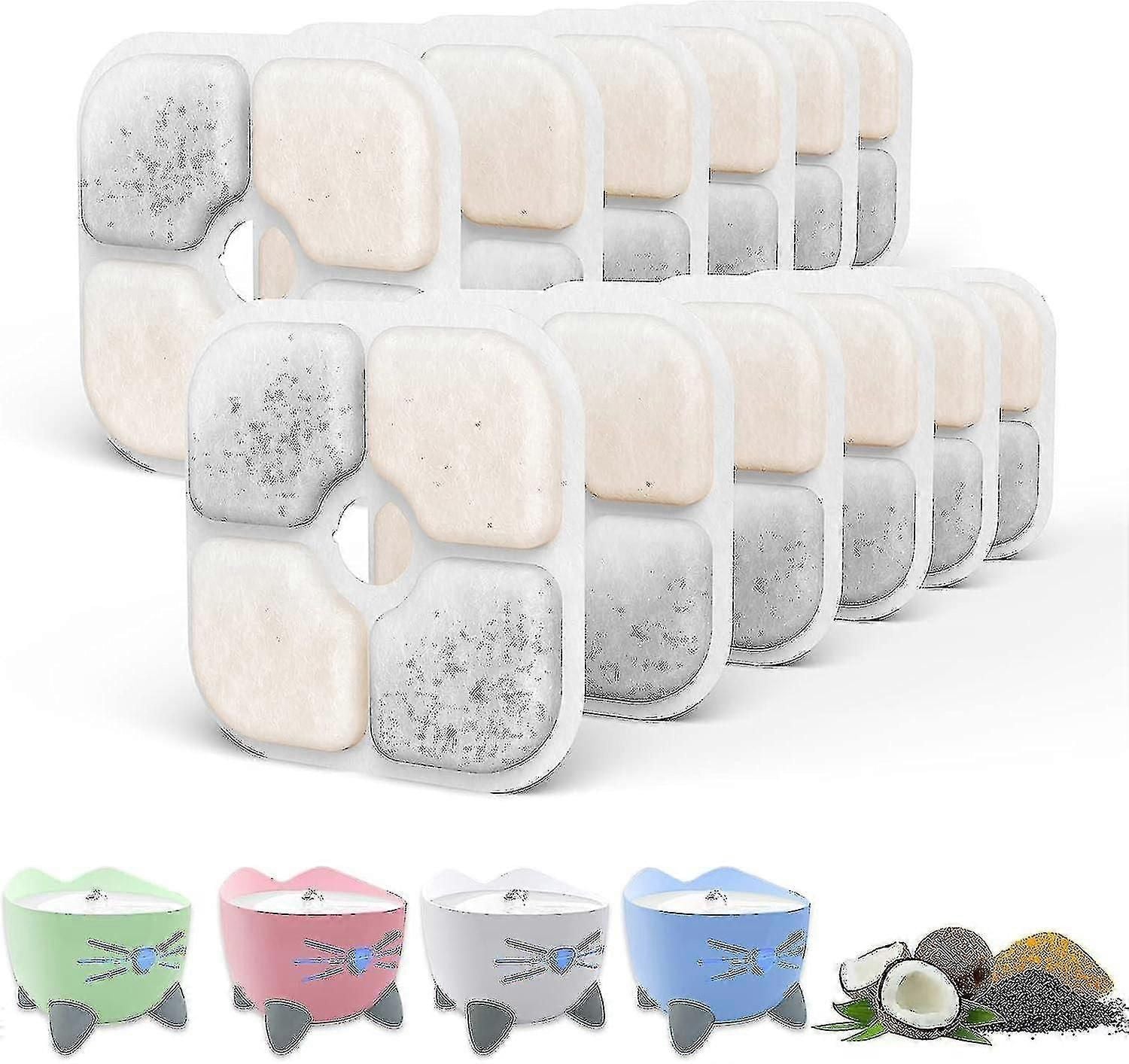 New Years Eve Hot Items 12 Packs Of Cat Water Fountain Filters, Compatible With The Catit Pixi Pet Fountain. Keep Your Cat Healthy And Hydrated.