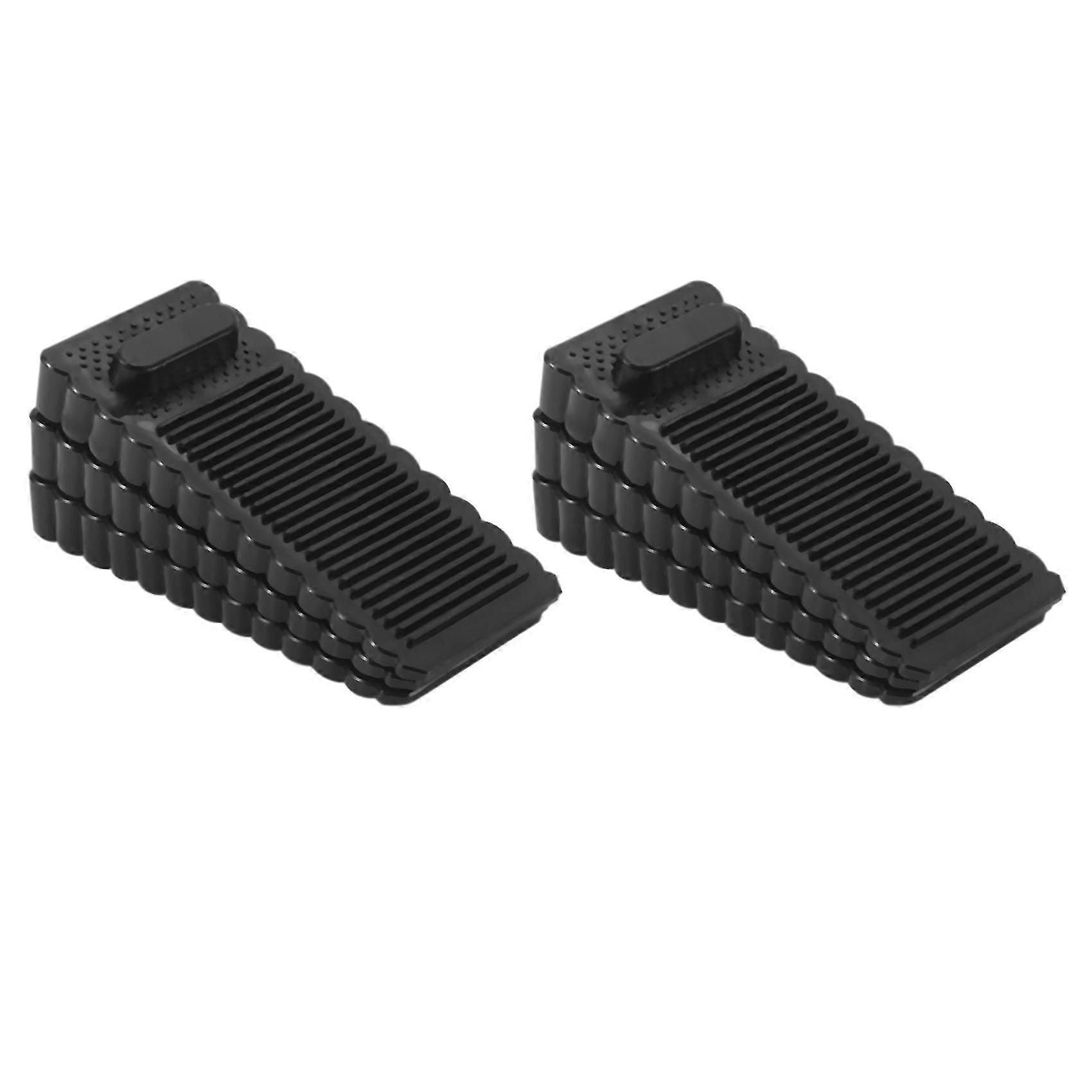 6 Pack Rubber Wedge - Sturdy And Stackable Door Stoppers - Slip-resistant Rubber Door Stop Works On