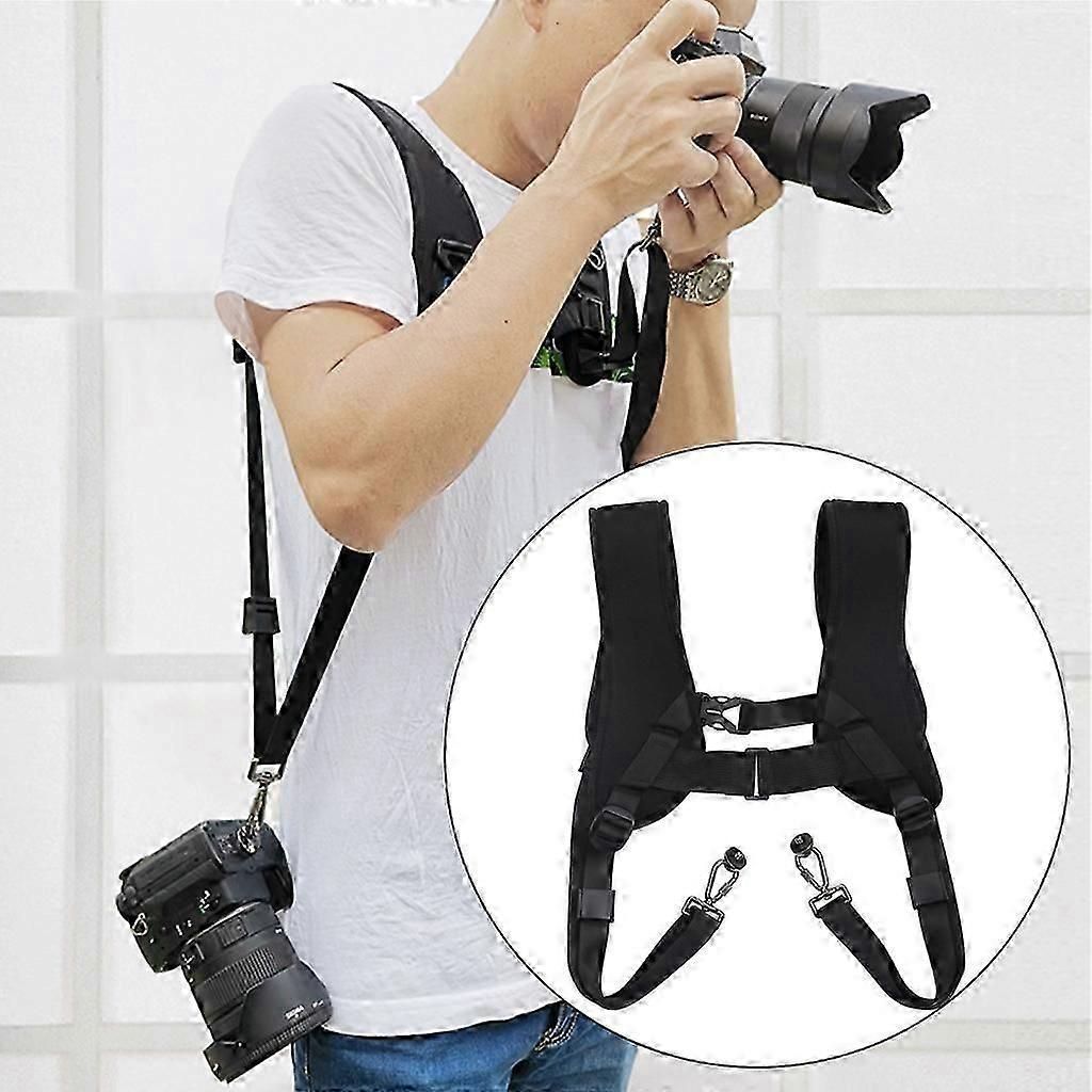 Nylon Double Camera Shoulder Harness Strap With Quick Release Plates