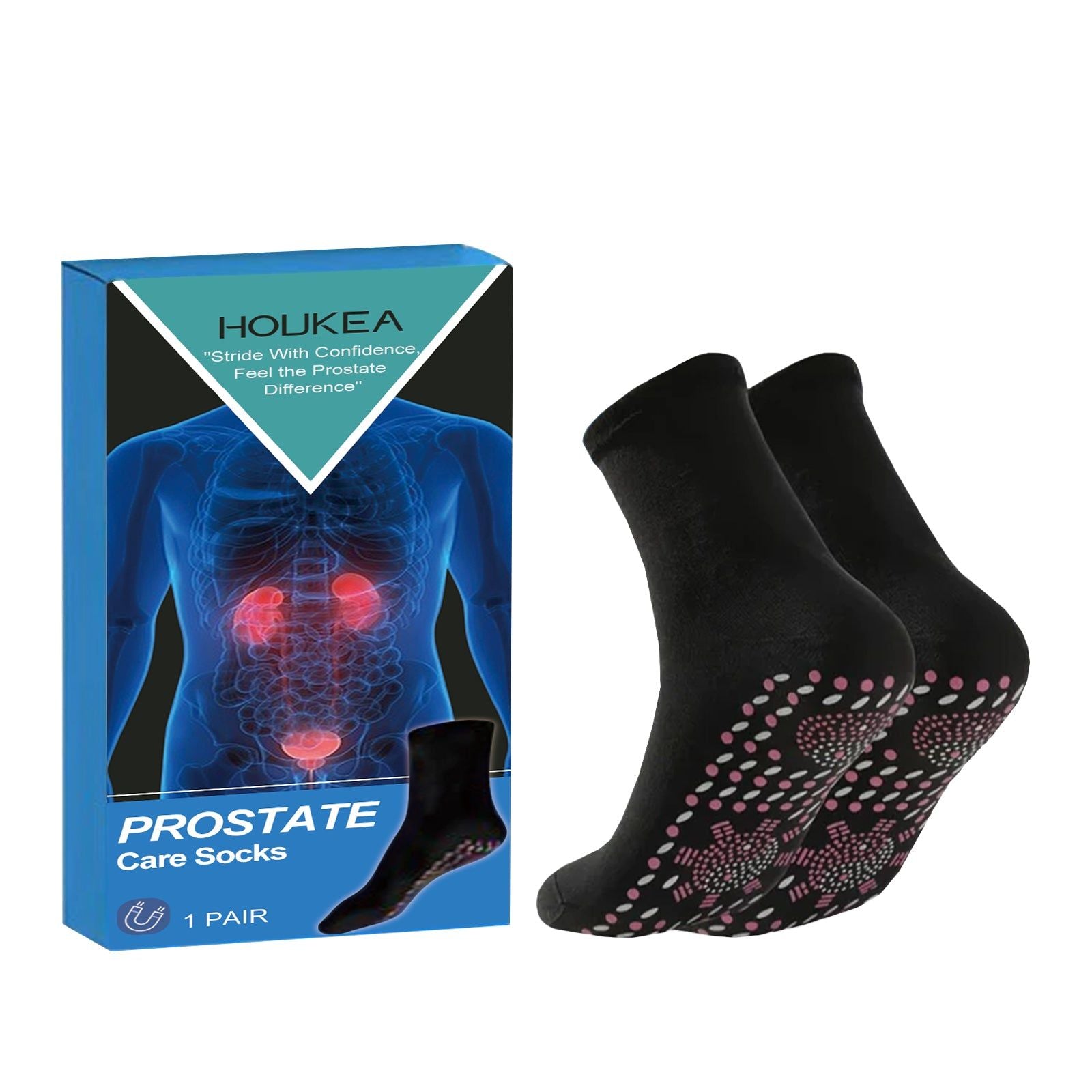Prostate Care Socks, Breathable Foot Care, Magnetic Therapy, Comfortable, Non-Slip Outdoor Sports ,1pair