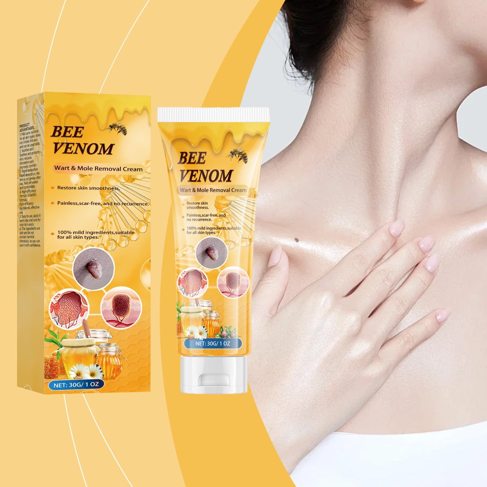Bee Venom Body Care Cream, Soothes, Repairs, Hydrates, Natural Skin Relief ,30g