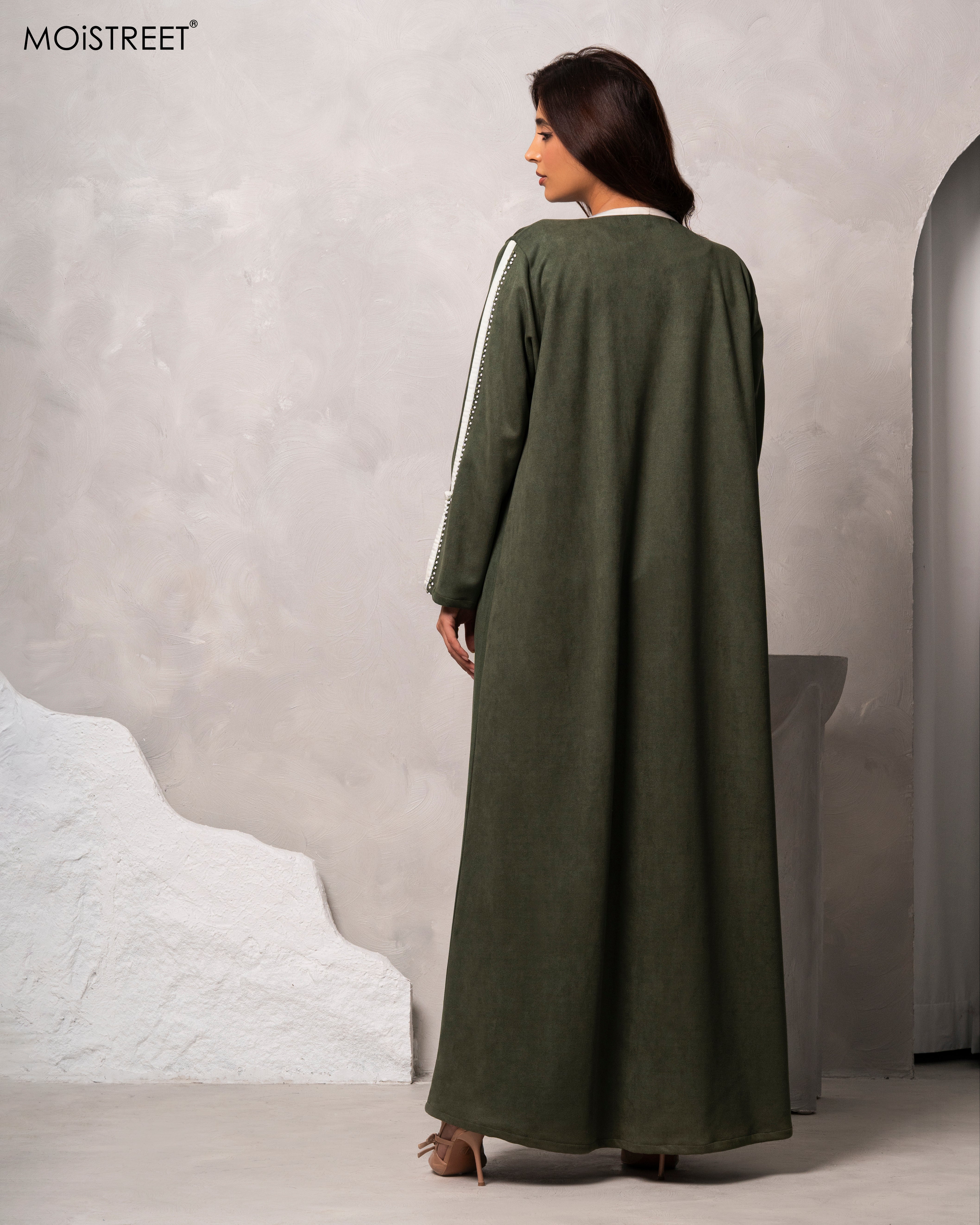 MOiSTREET Handmade Suede Shamua Abaya