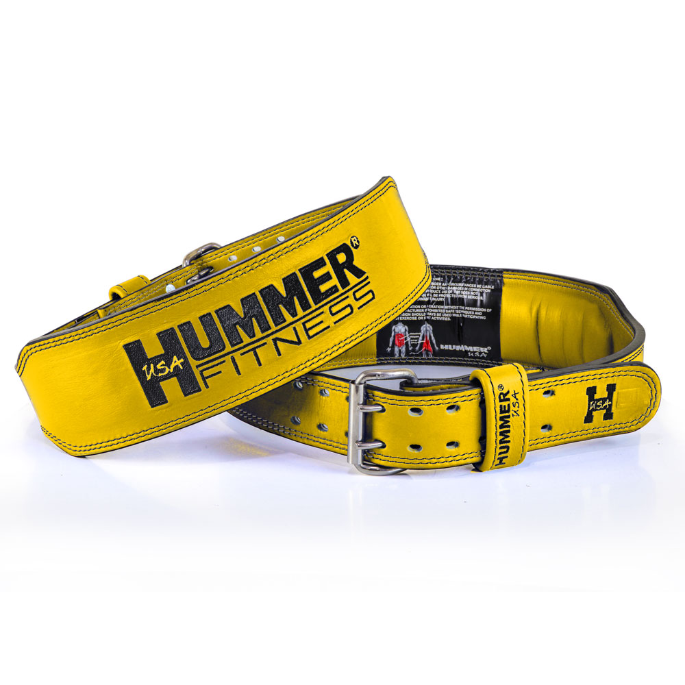 HMR USA Fitness 1993-01 Leather Belt G.Yellow/Blk (L)