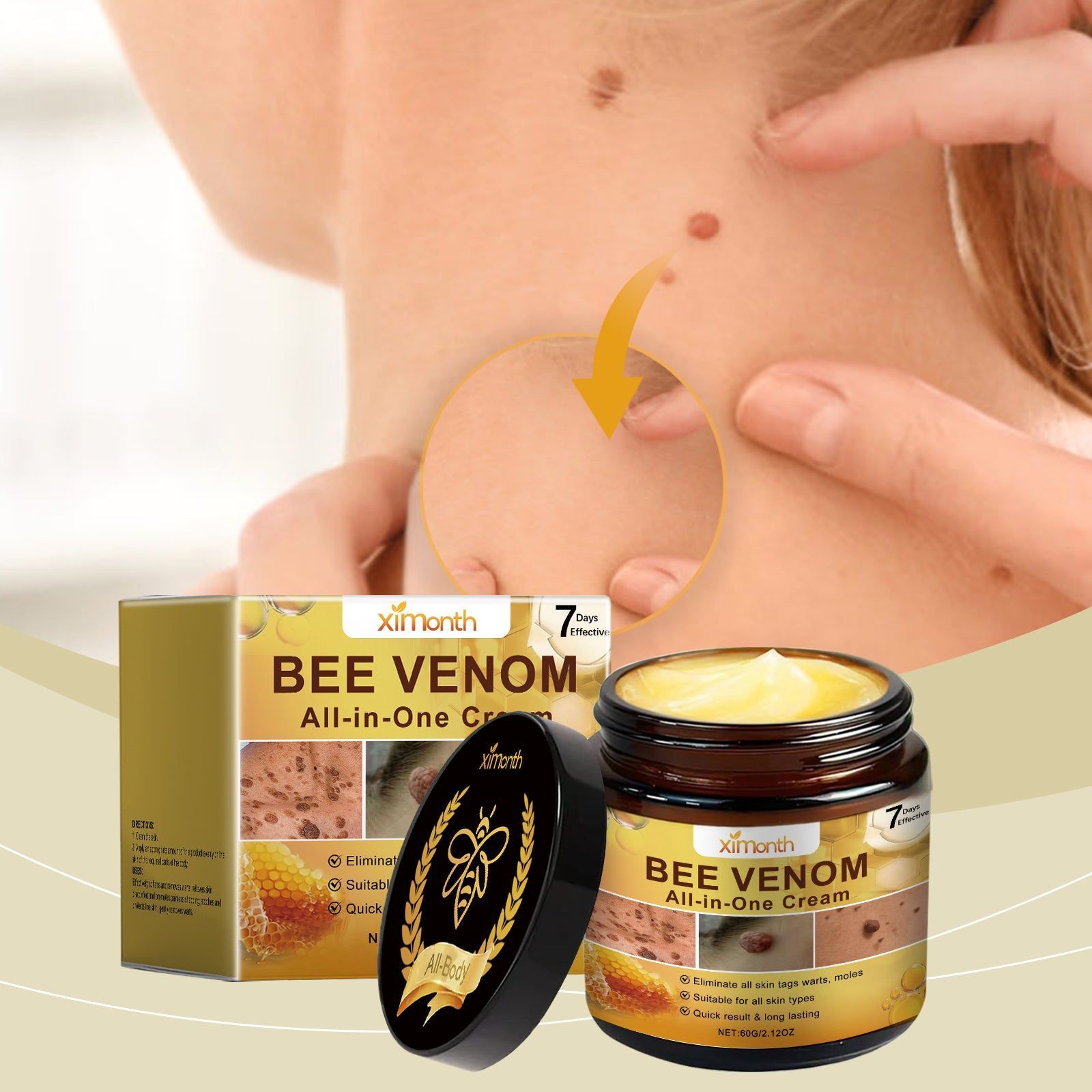 Bee Venom Skin Care Cream for Smooth, Clear, and Radiant Skin, Natural Beauty Solution ,60g