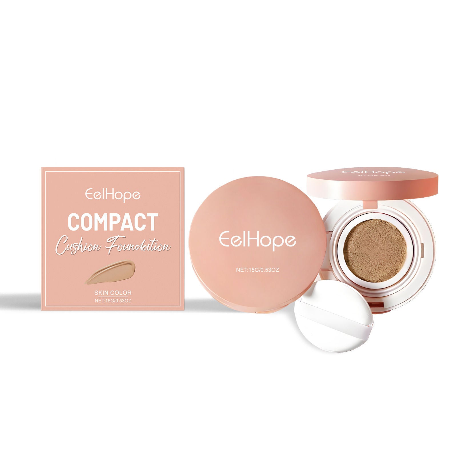 Cushion Foundation, Natural Lightweight, Hydrating, Flawless Cover, Long-lasting ,15g