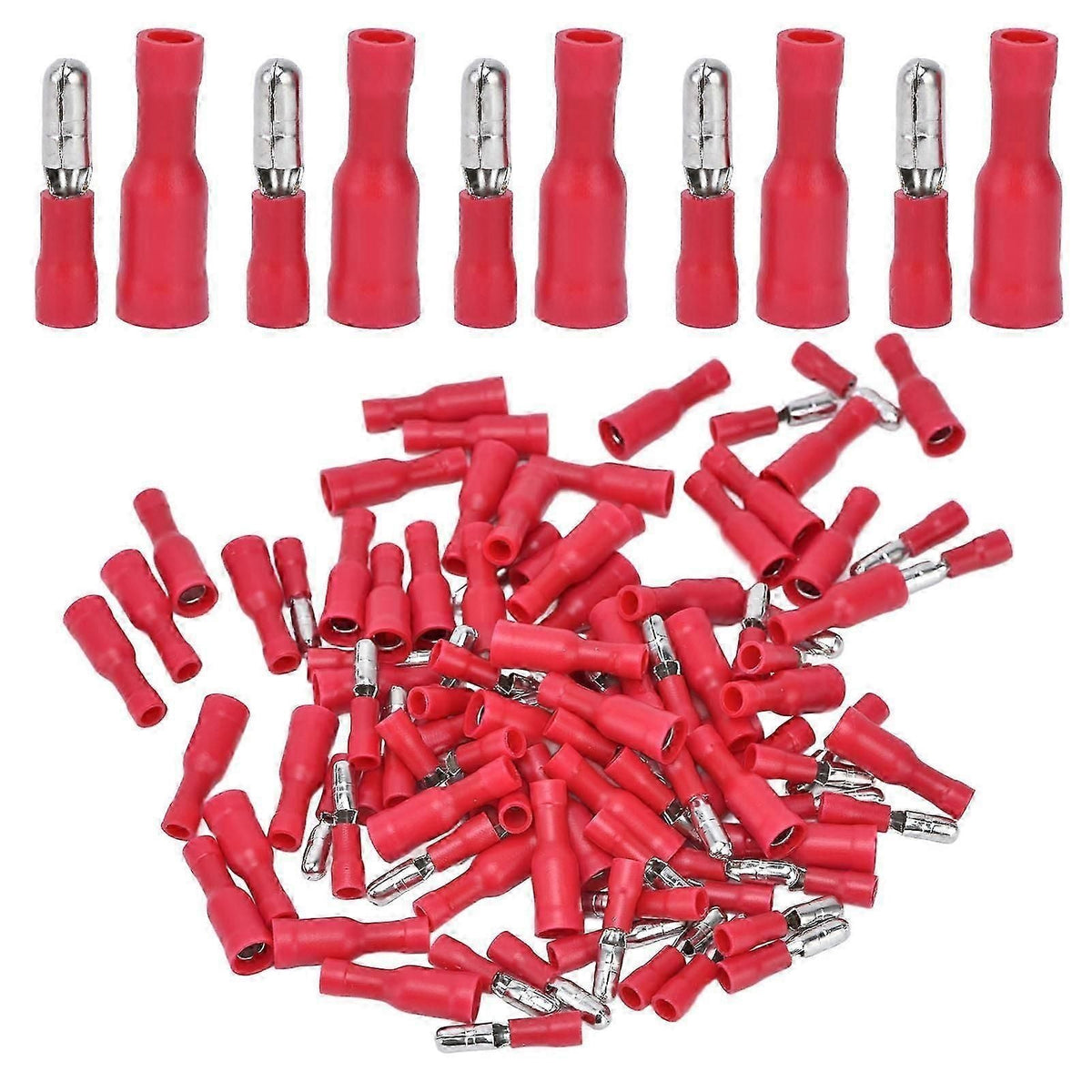 50 Pairs Insulated Wire Terminals Male Female Quick Crimp Butt Connectors For 22?16 Awg