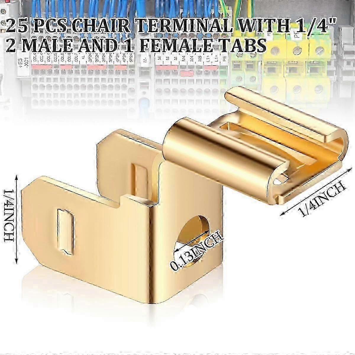 25pcs Piggyback Spade Connectors Quick Disconnect Terminal Adapters