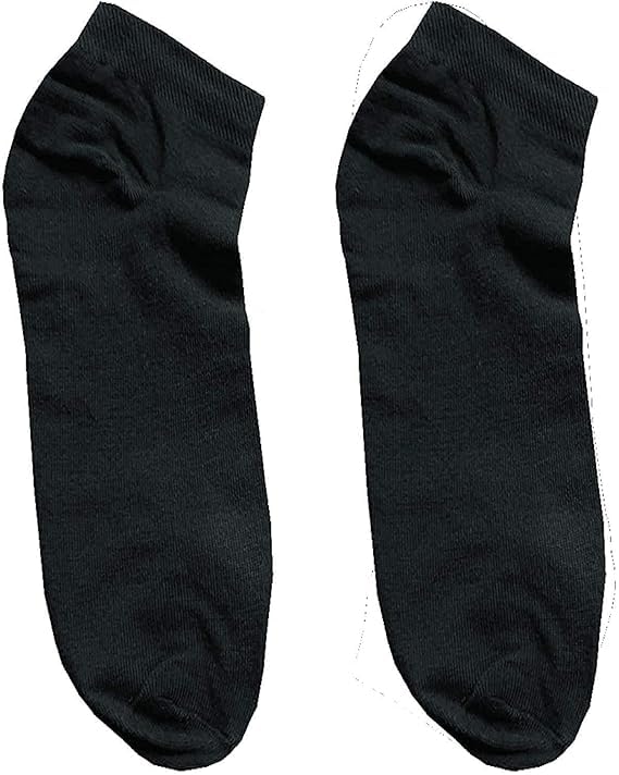 Men's Cotton Plain Black Ankle Length Sports Socks for Running and Casual Wear - 5 Pairs