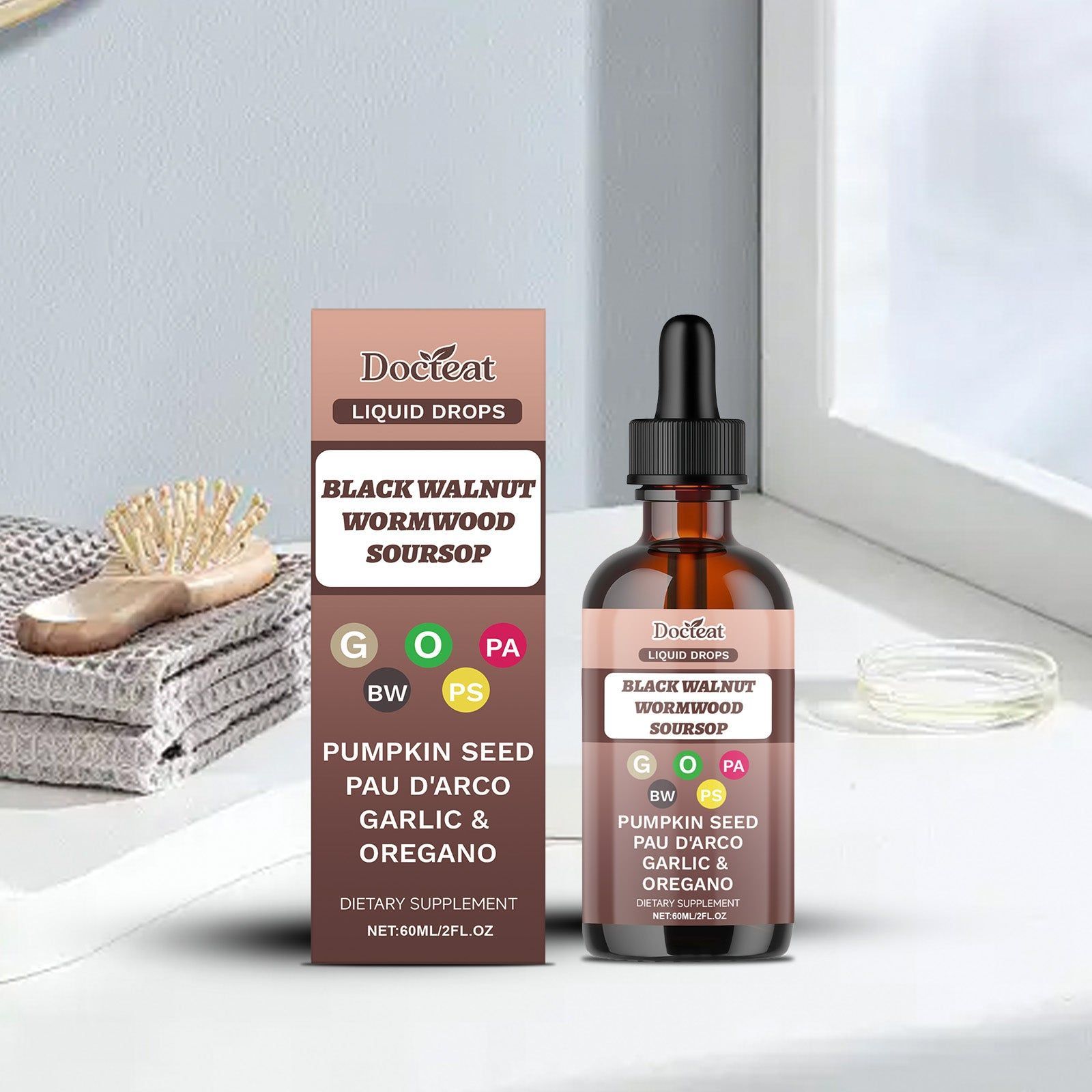 Black Walnut Intestinal Cleanse Drops, Natural Digestive Support, Body Care ,60ml