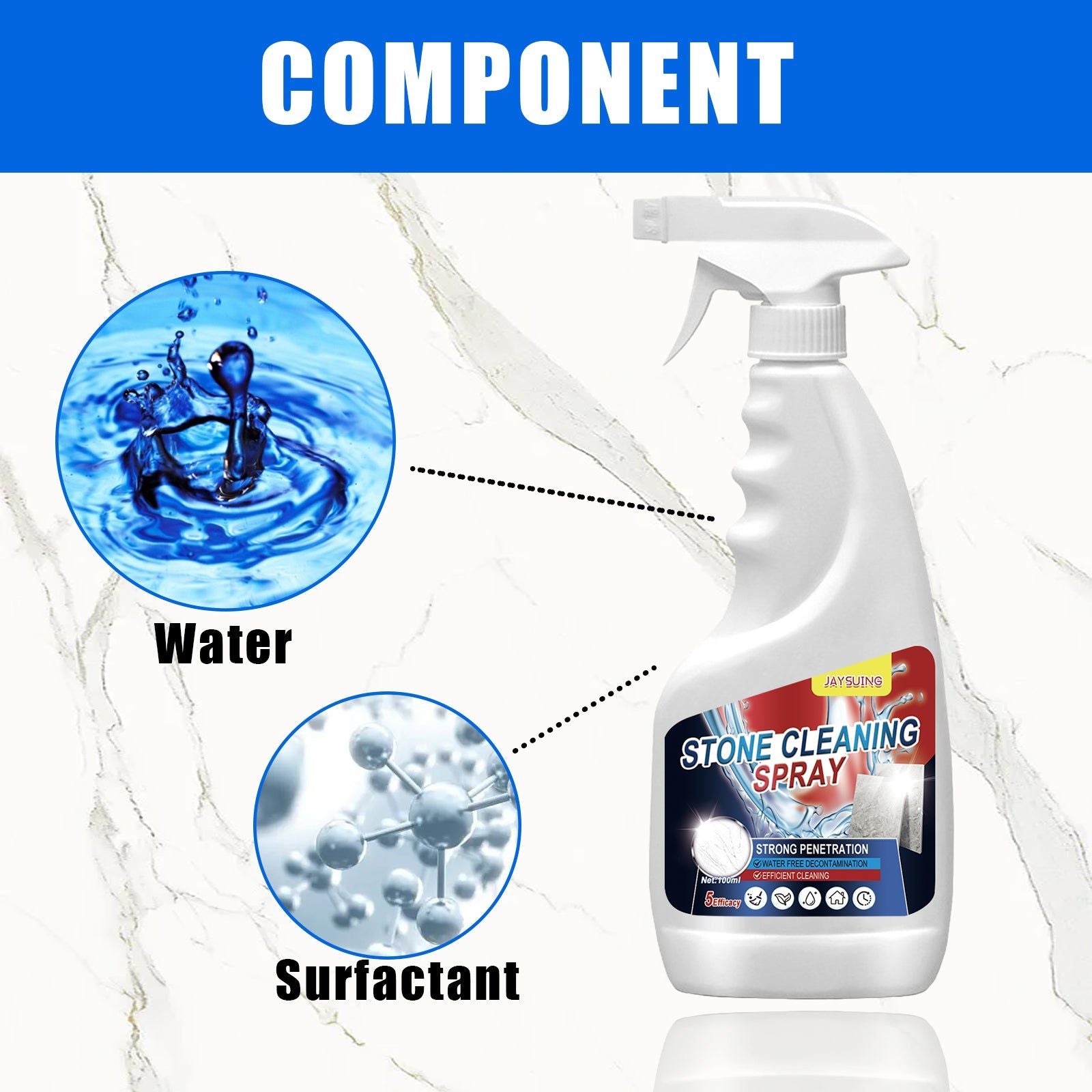 Ceramic Stone Coating Cleaner, Marble Tile Scratch Repair, Eco-Friendly Decontamination ,1set